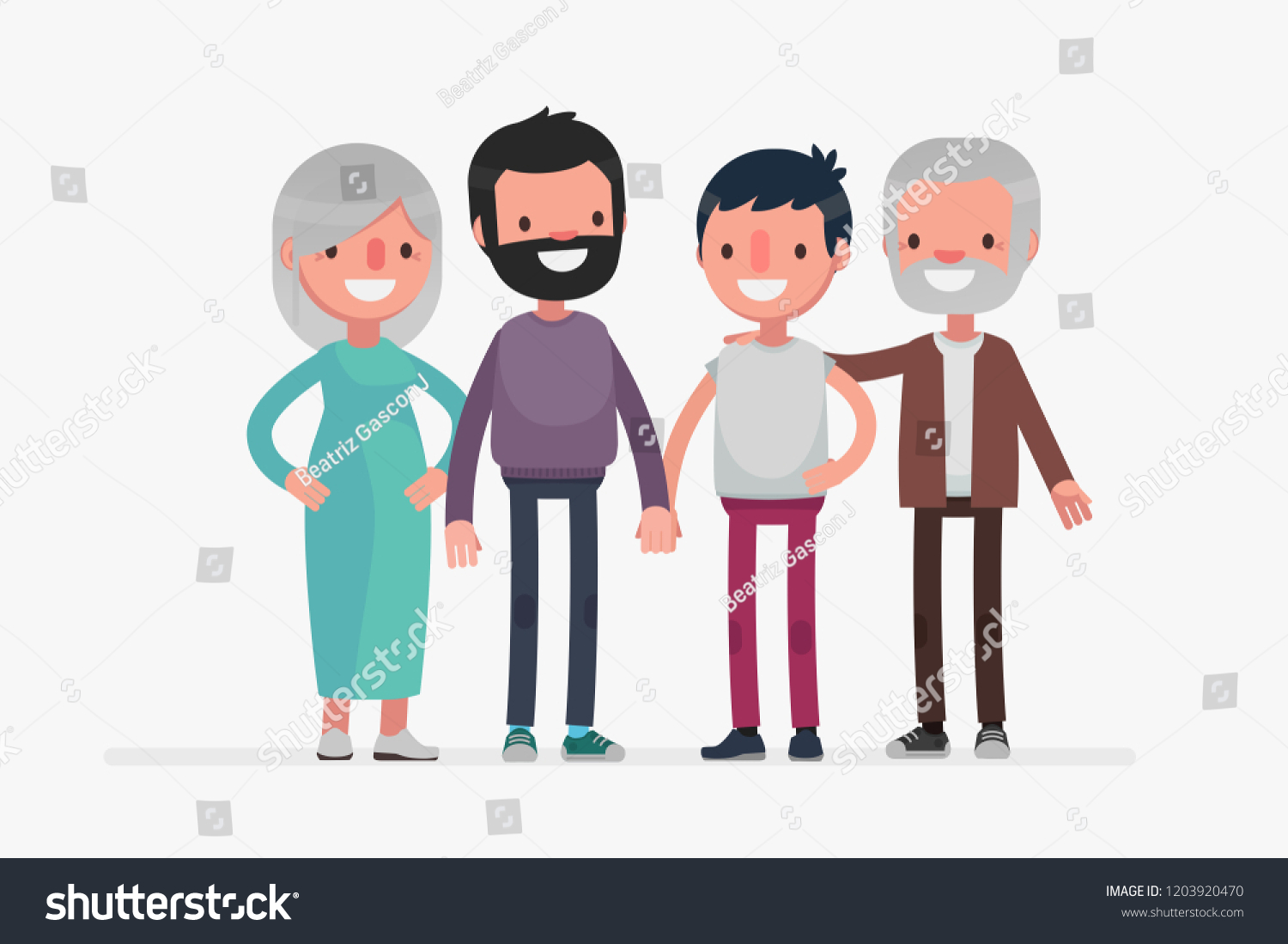 Same Sex Cute Families Isolated Vector Stock Vector Royalty Free