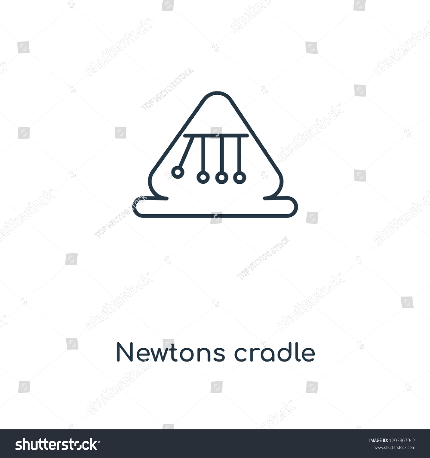 Newtons Cradle Concept Line Icon Linear Stock Vector Royalty Free 1203967042 Shutterstock 0409