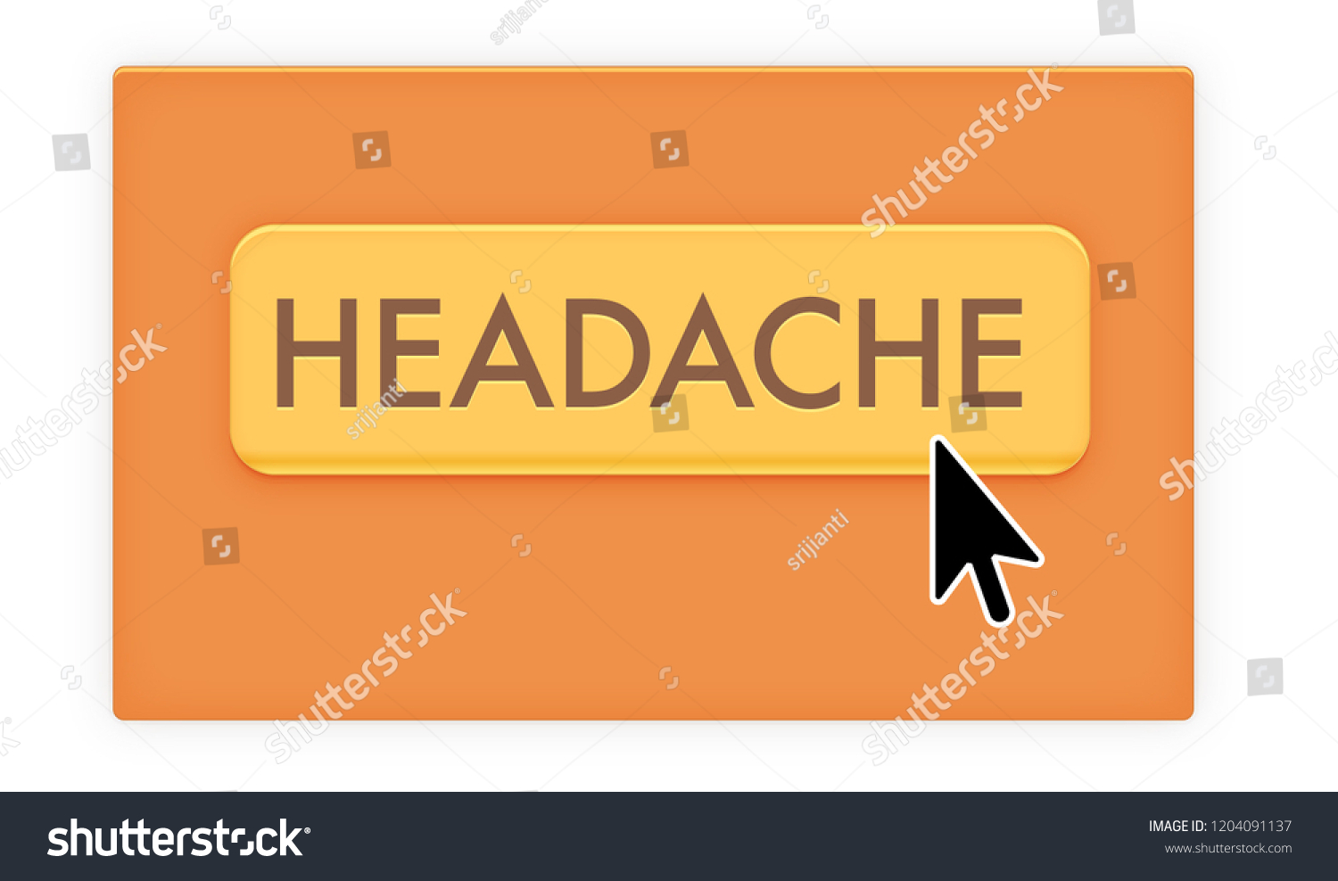 headache-text-popular-disease-medical-problem-stock-illustration