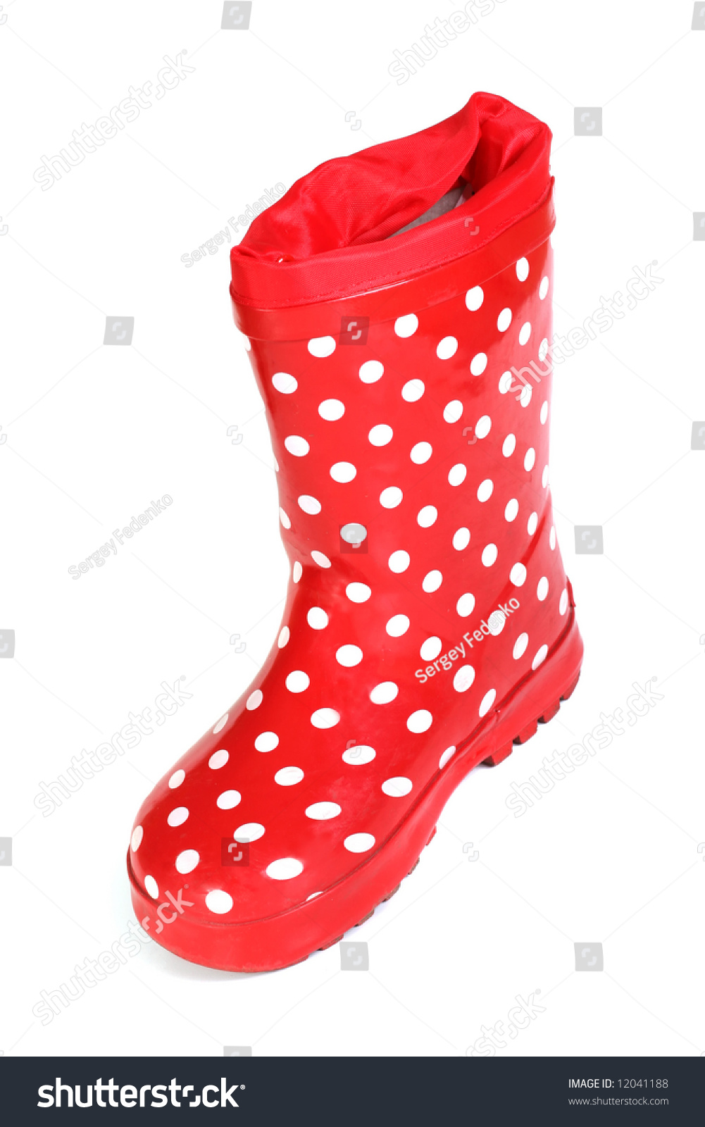 red polka dot boots