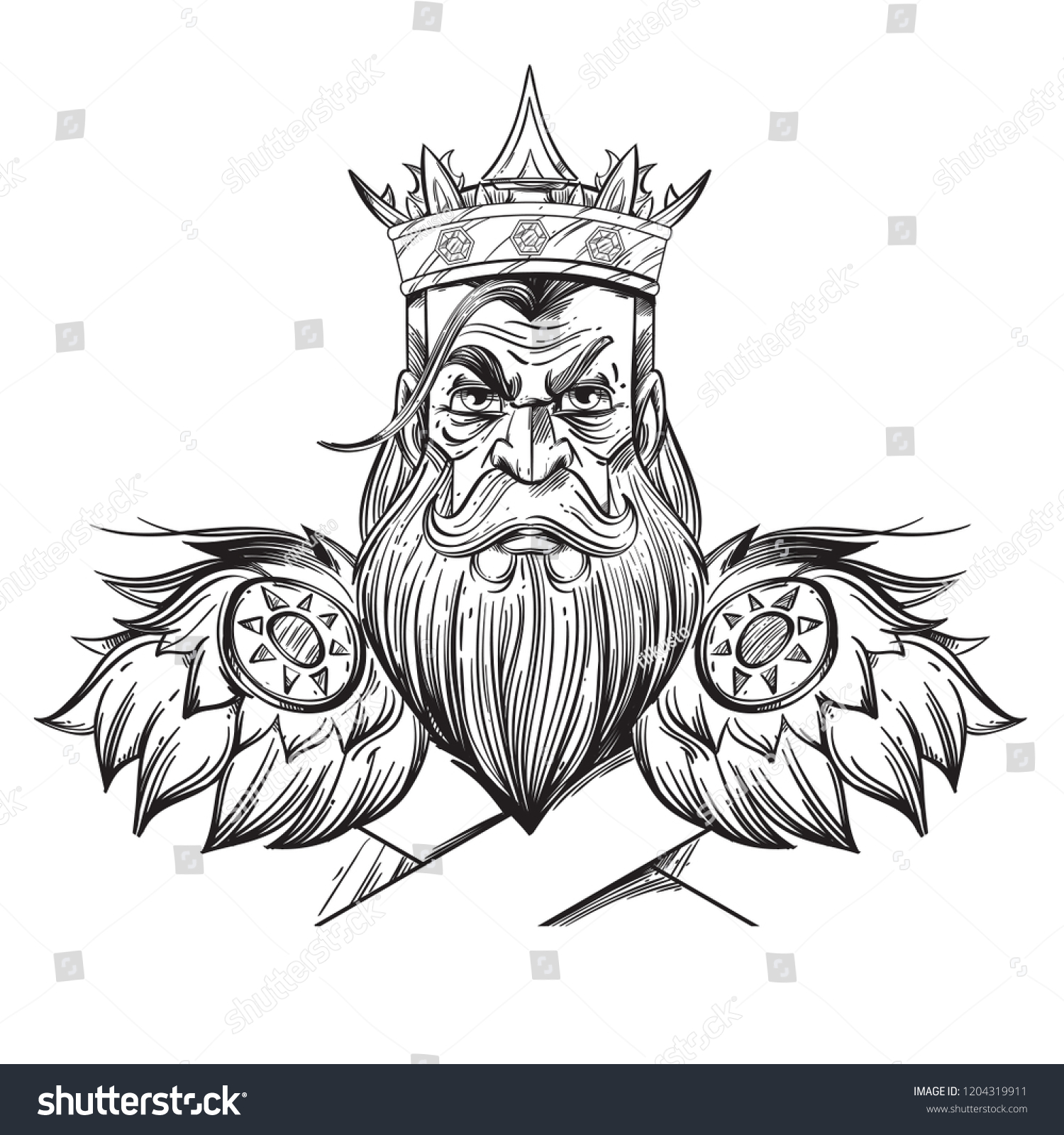 King Fairy Tale Character Outline Vector Stock Vector (Royalty Free ...