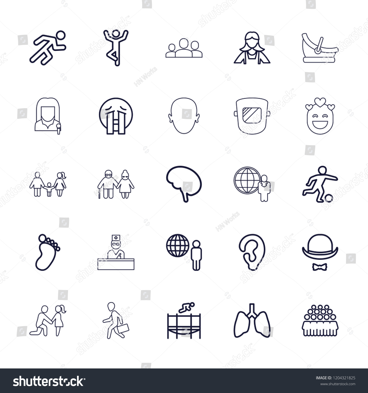 People Icon Collection 25 People Outline Stock Vector (Royalty Free ...