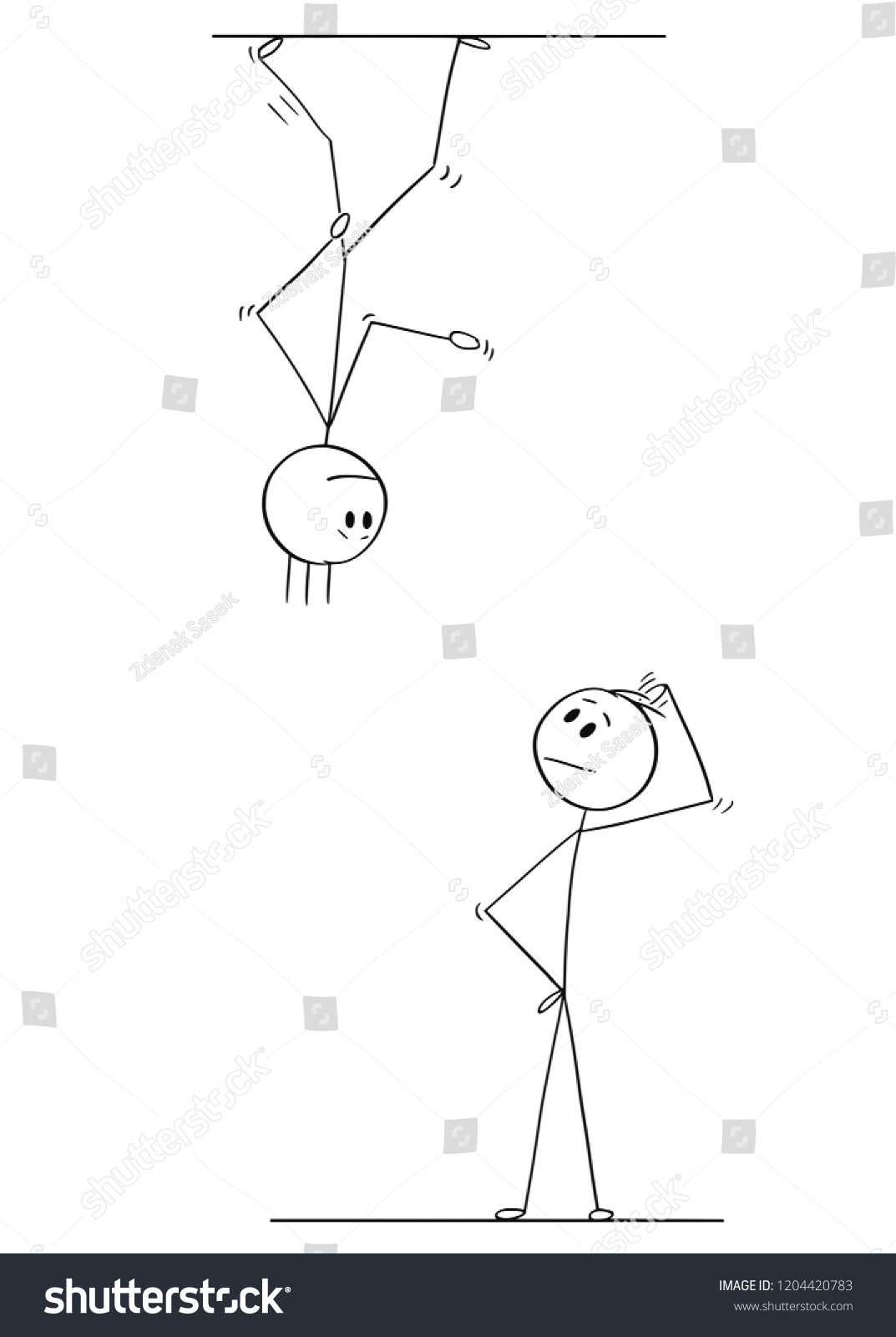 Cartoon Stick Drawing Conceptual Illustration Man Stock Vector (Royalty ...