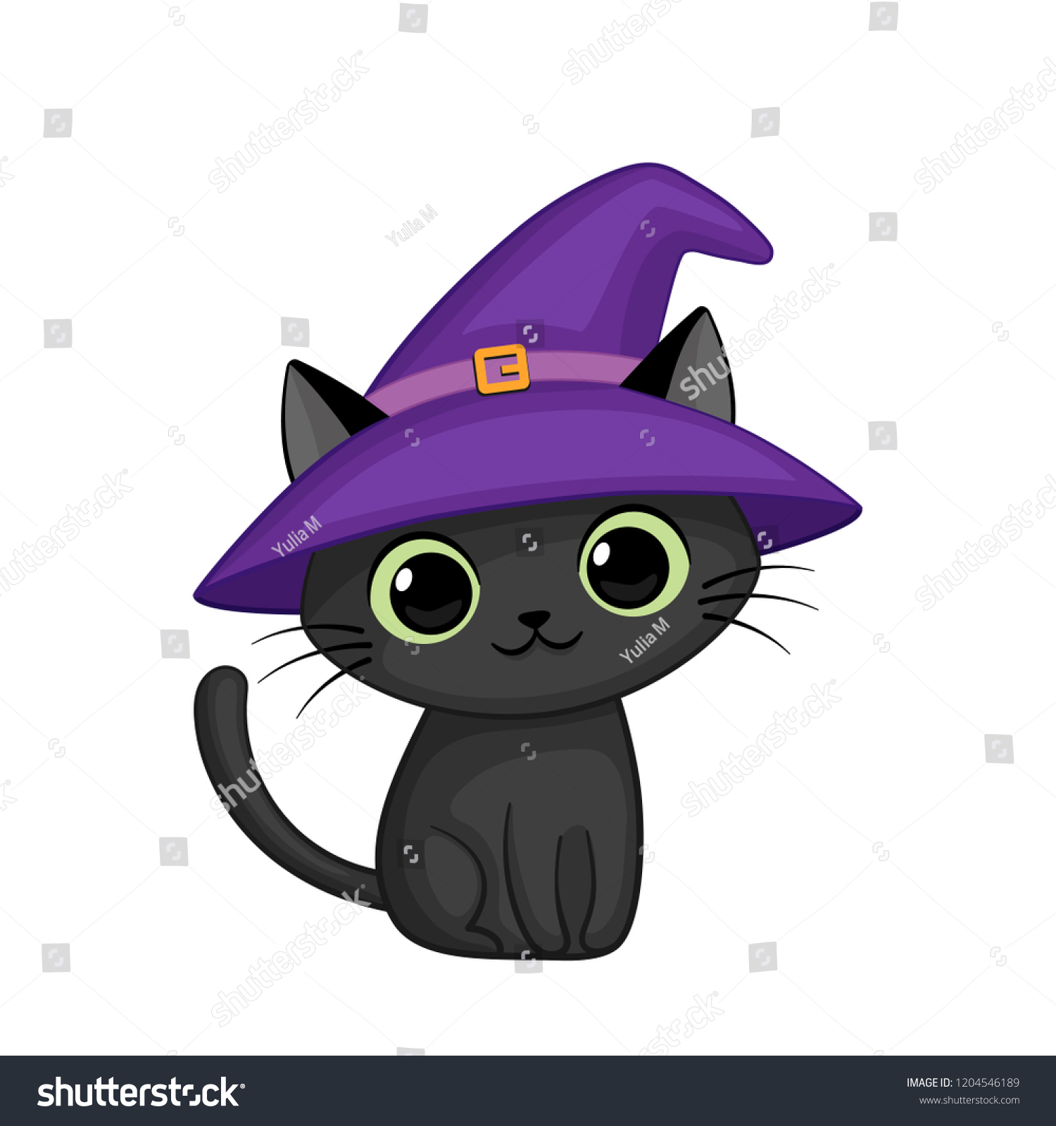 cat with witches hat