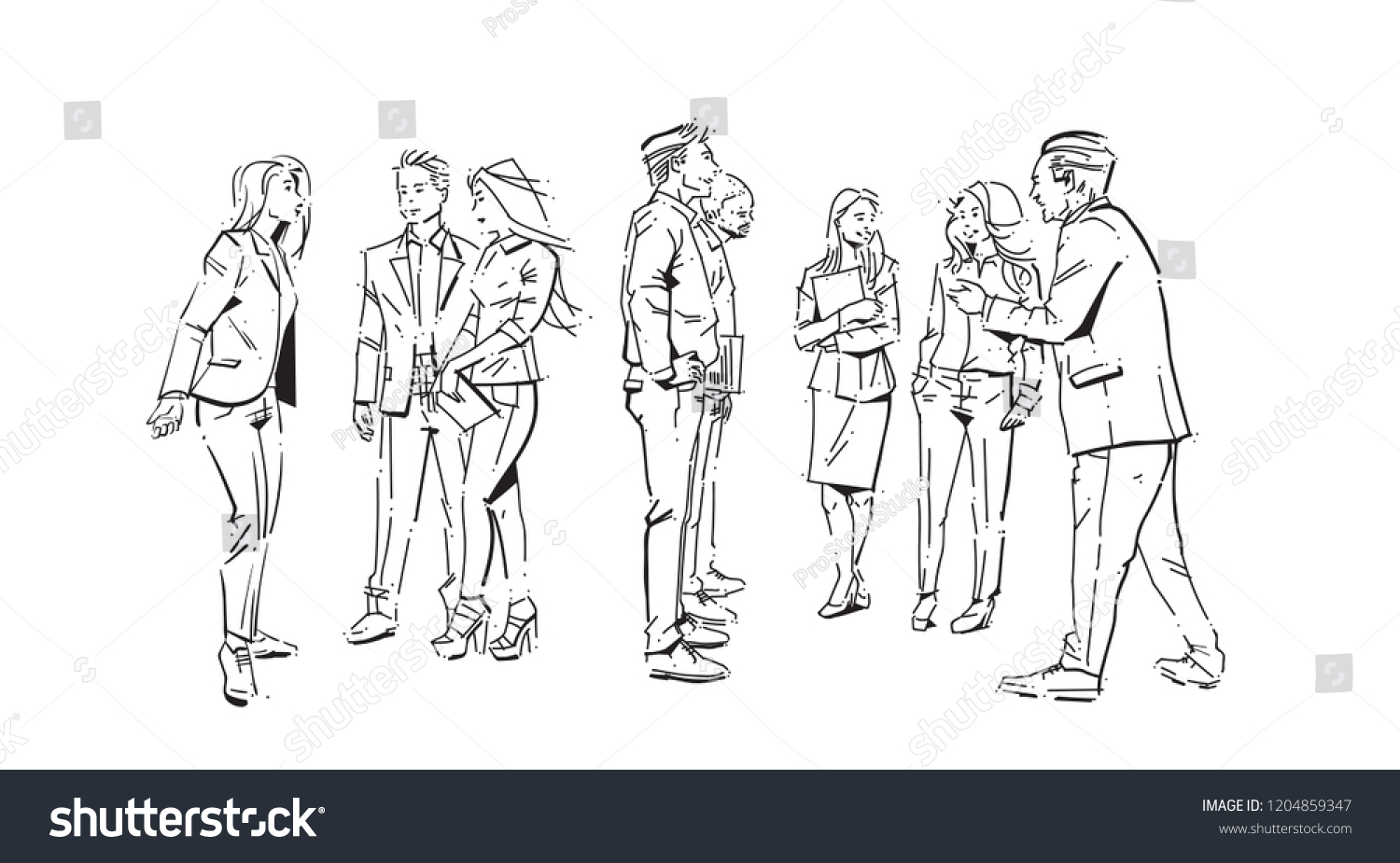 Business People Communication During Meeting Agreement Stock Vector 