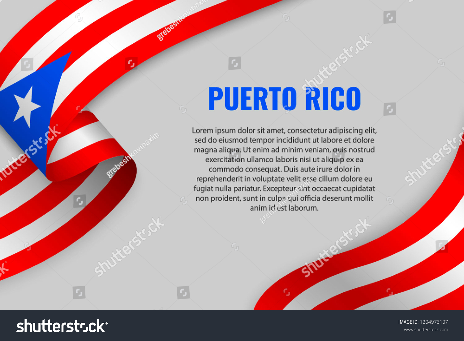 Waving Ribbon Banner Flag Puerto Rico Stock Vector (Royalty Free ...