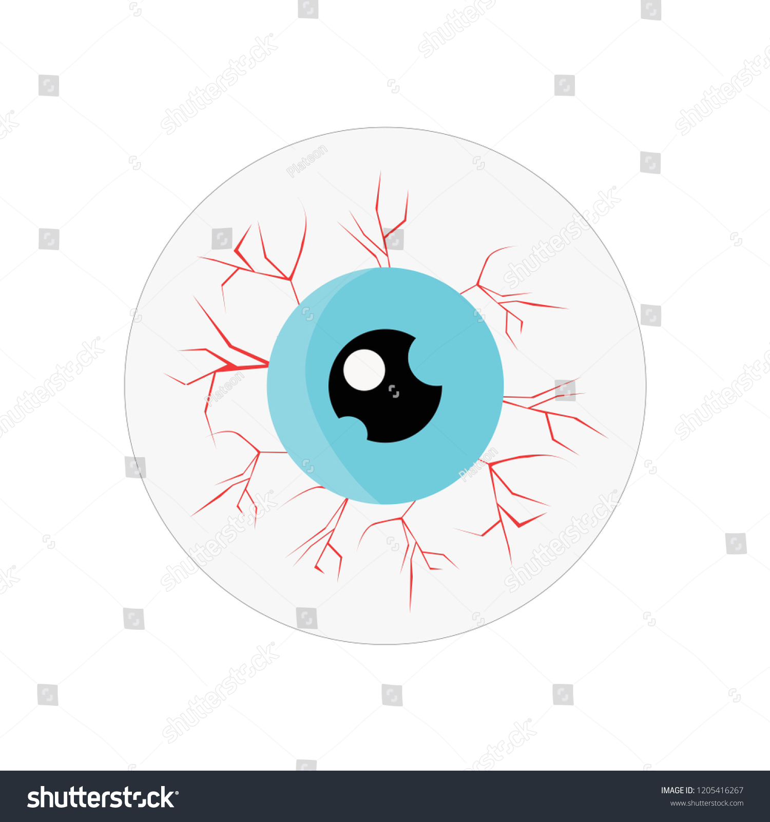 Blue Eyeball Vector Eye Red Veins Stock Vector (Royalty Free ...