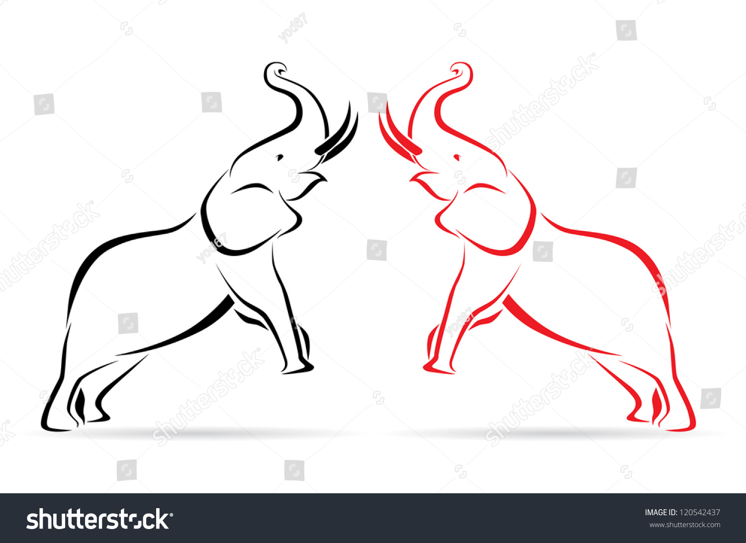 Vector Image Elephant On White Background Stock Vector (Royalty Free ...