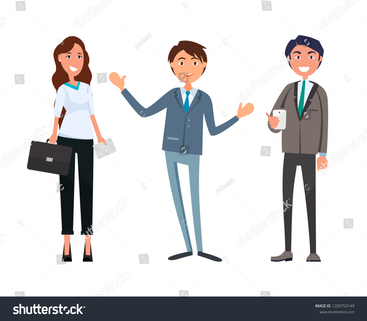 Business People Partners Meeting Vector Collaboration Stock Vector ...