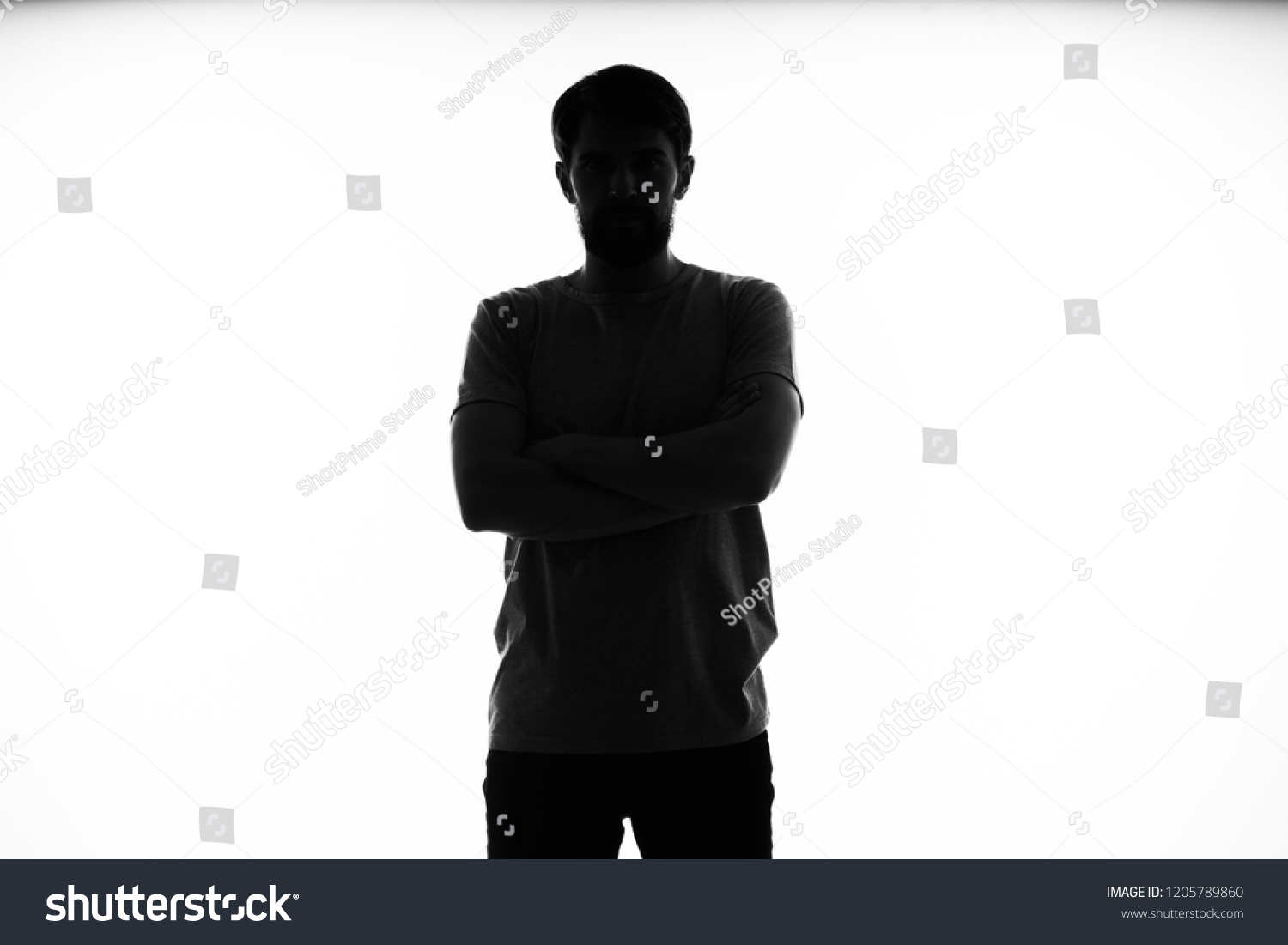 Man Shadow Arms Folded Stock Photo 1205789860 | Shutterstock