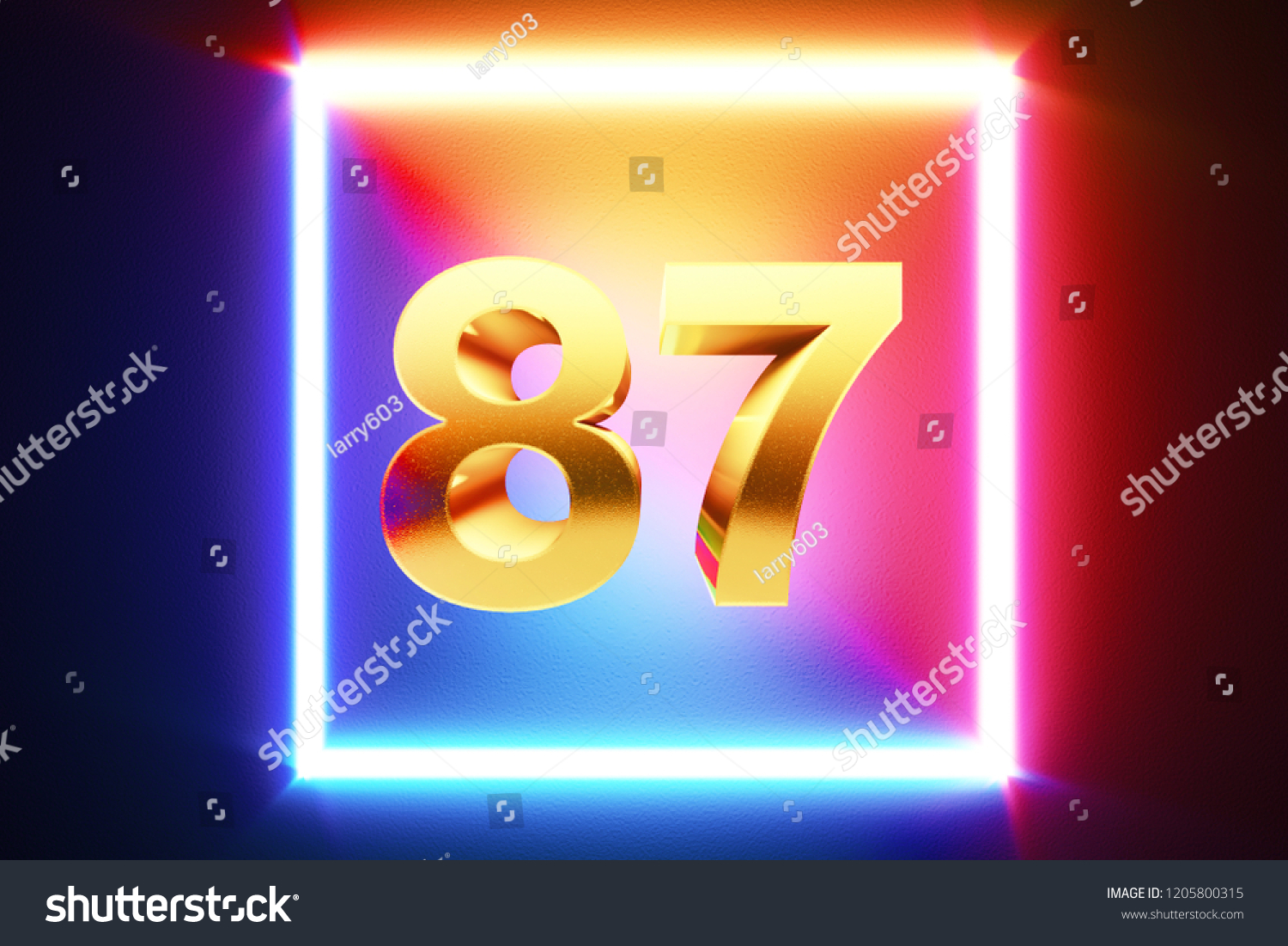 isolated-golden-number-87-frame-neon-stock-illustration-1205800315-shutterstock