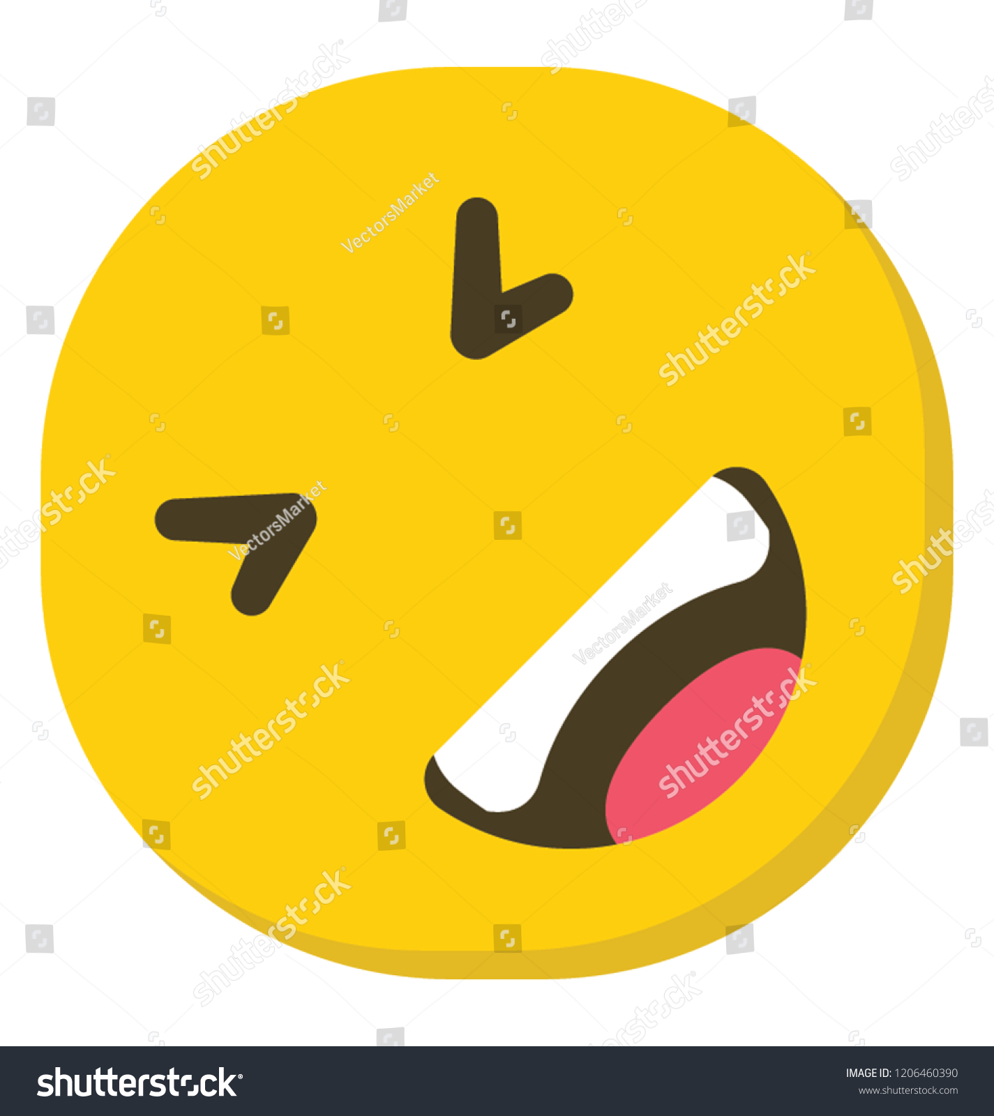 Cute Laughing Emoji Expressions Stock Vector (Royalty Free) 1206460390 ...