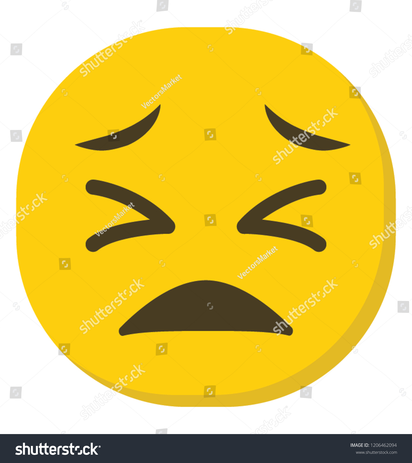 Sad Pensive Face Expressions Emoji Stock Vector (Royalty Free ...