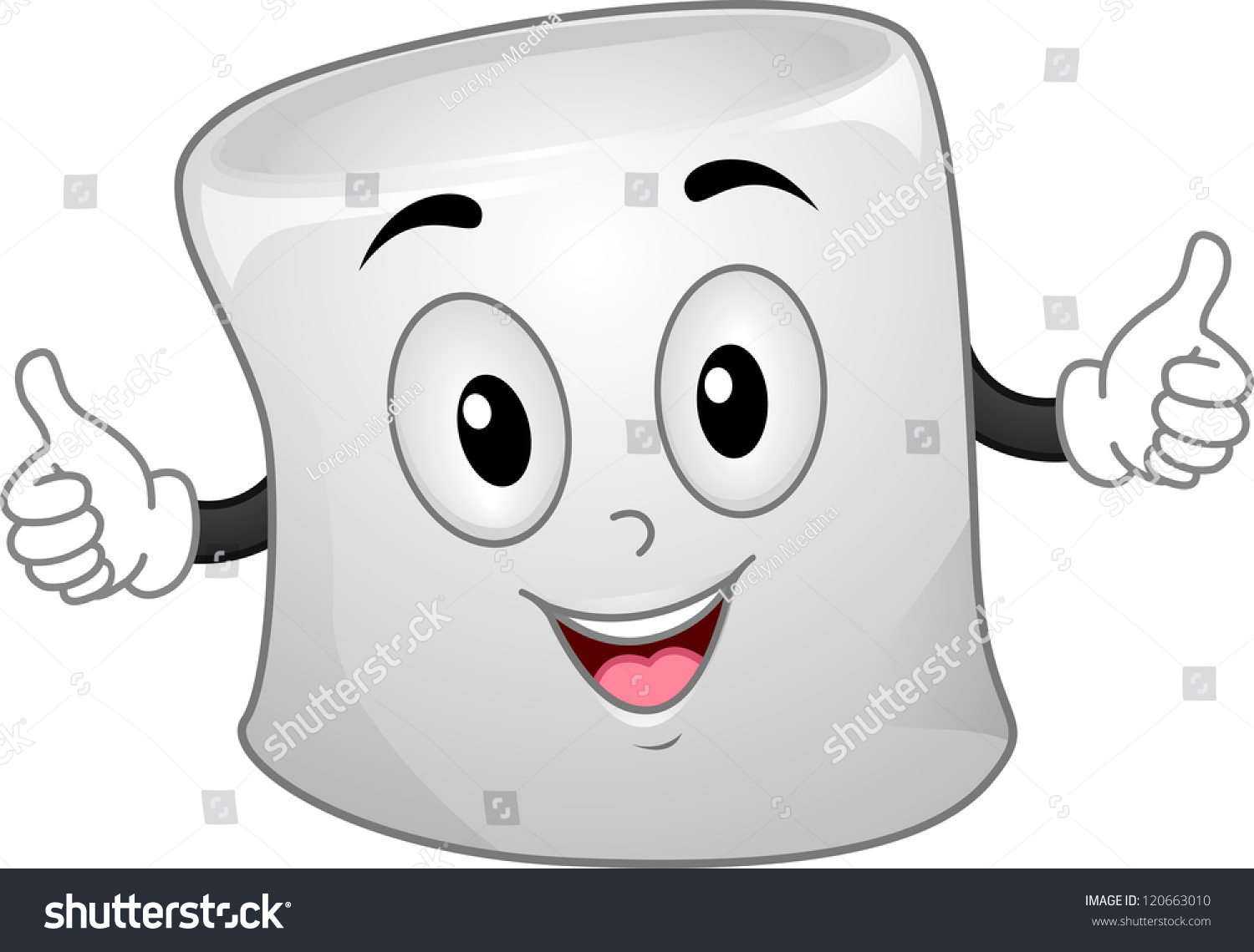 Mascot Illustration Marshmallow Arms Wide Open Stock Vector (Royalty ...