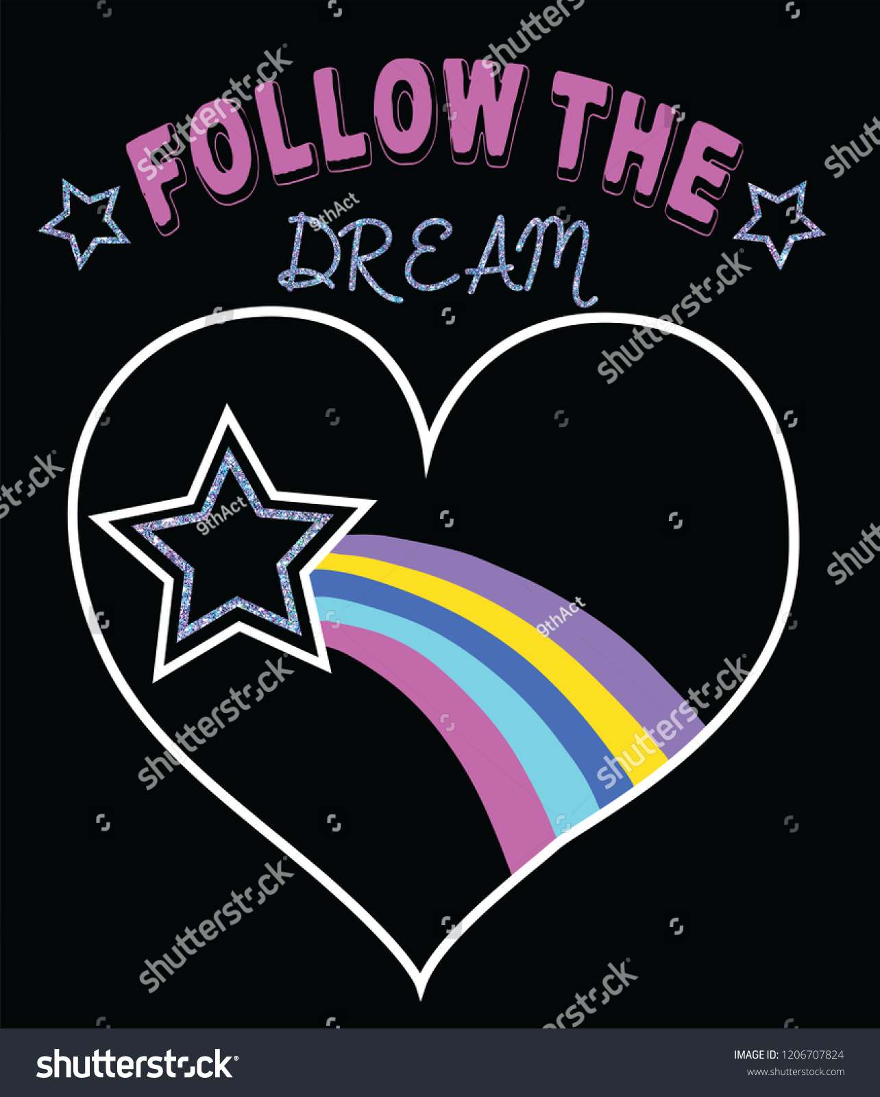 Heart Rainbow Star Stock Vector (Royalty Free) 1206707824 | Shutterstock