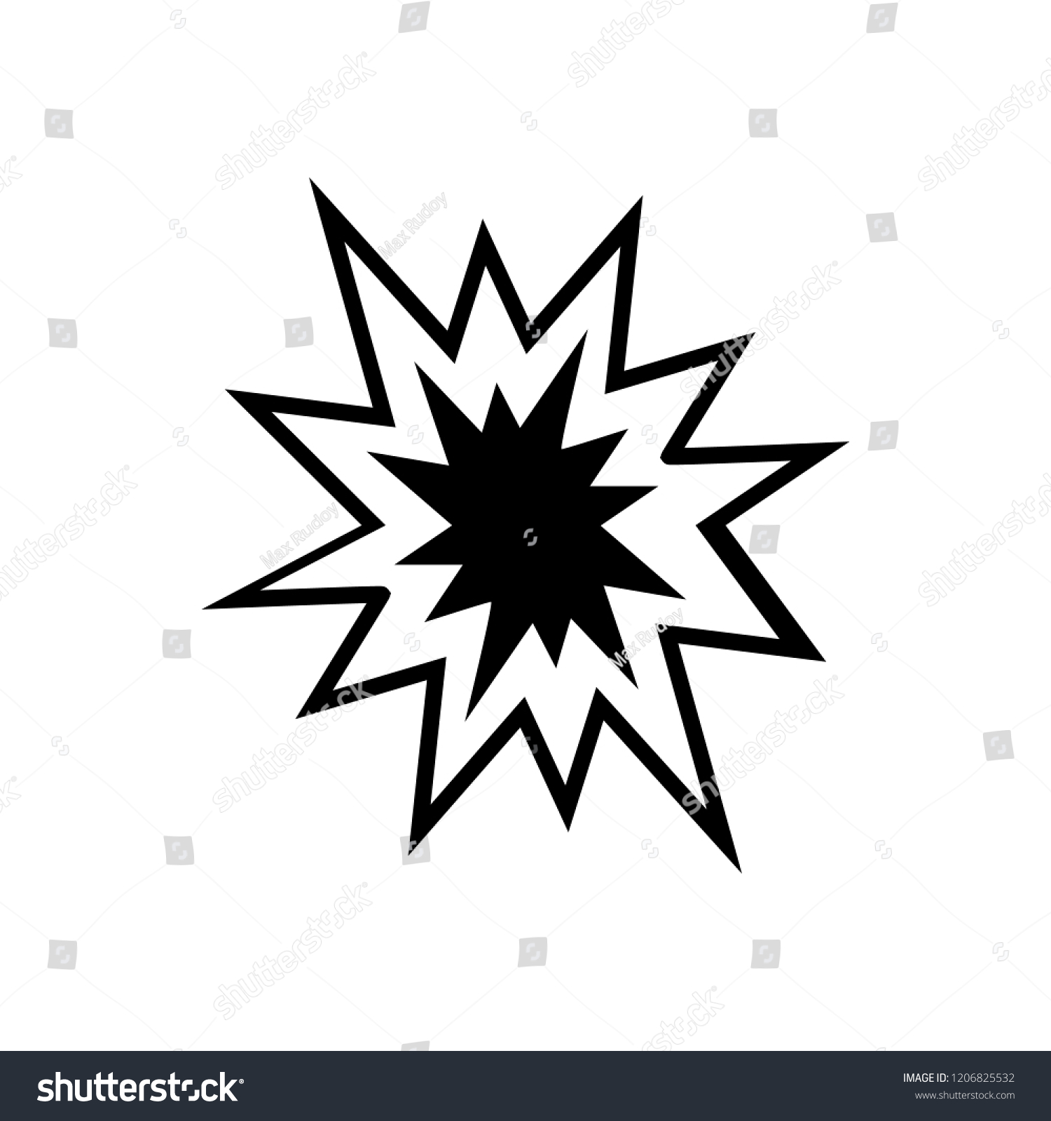 Explosion Icon Logo On White Background Stock Vector (Royalty Free ...