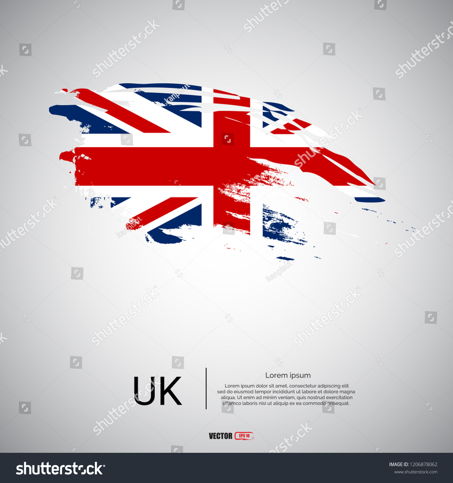 Flag United Kingdom Brush Stroke Paint Stock Vector (Royalty Free ...