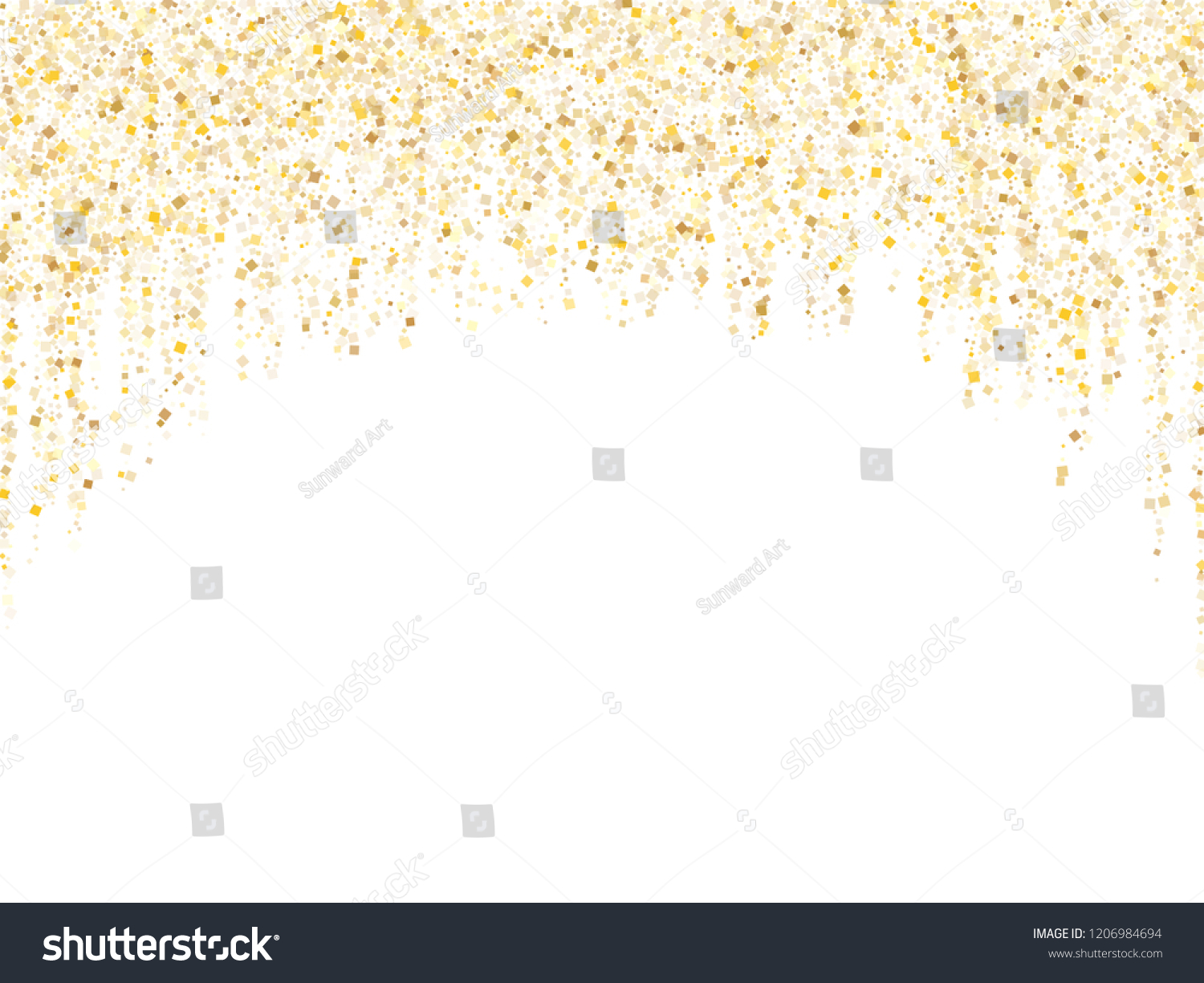 Garland Border Gold Glitter Vector Background Stock Vector (Royalty ...