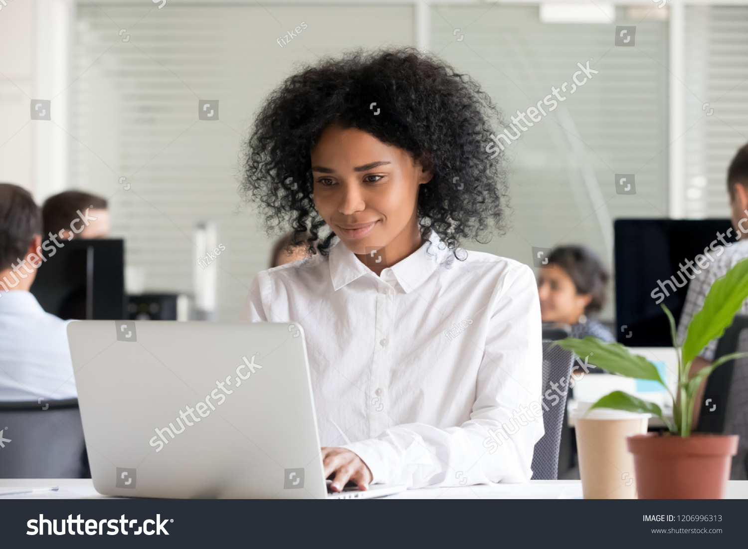 Smiling Young African Female Intern Student Stock Photo 1206996313 ...