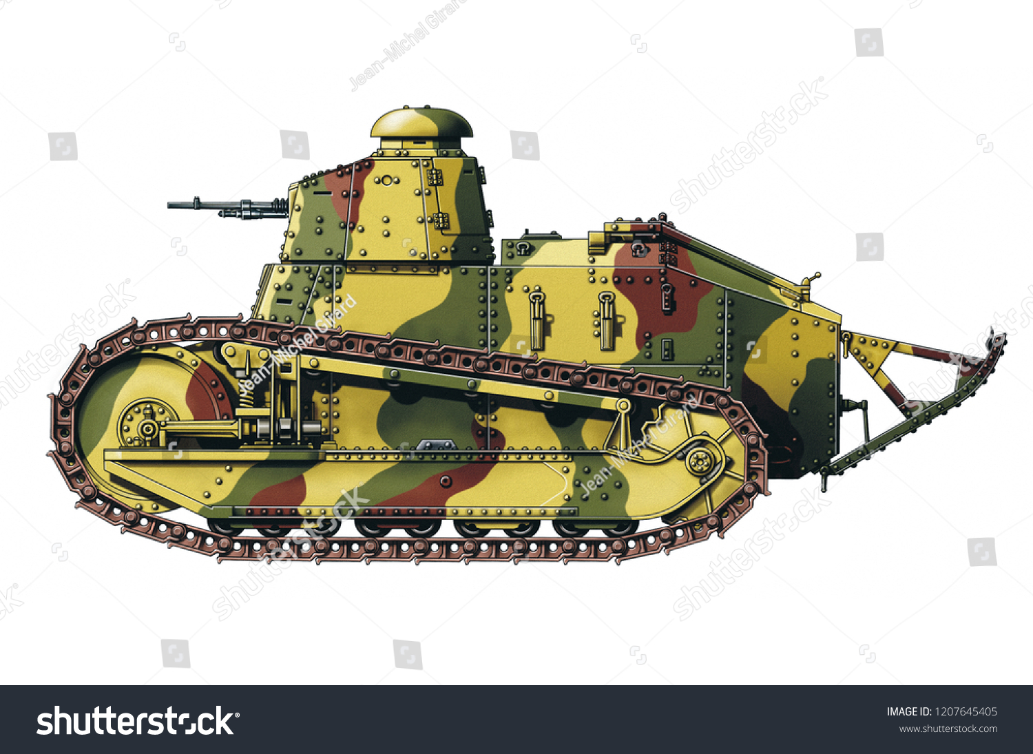 Illustration Ww1 French Tank On White Stock Illustration 1207645405 ...