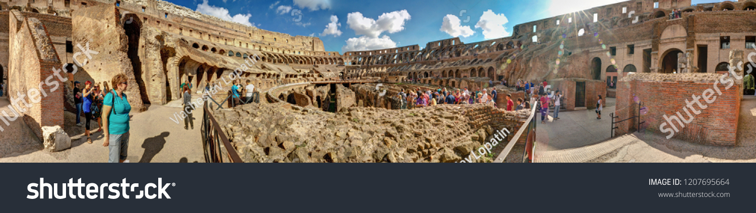 360 Degree Circular Panorama Inside Colosseum Stock Photo 1207695664 ...