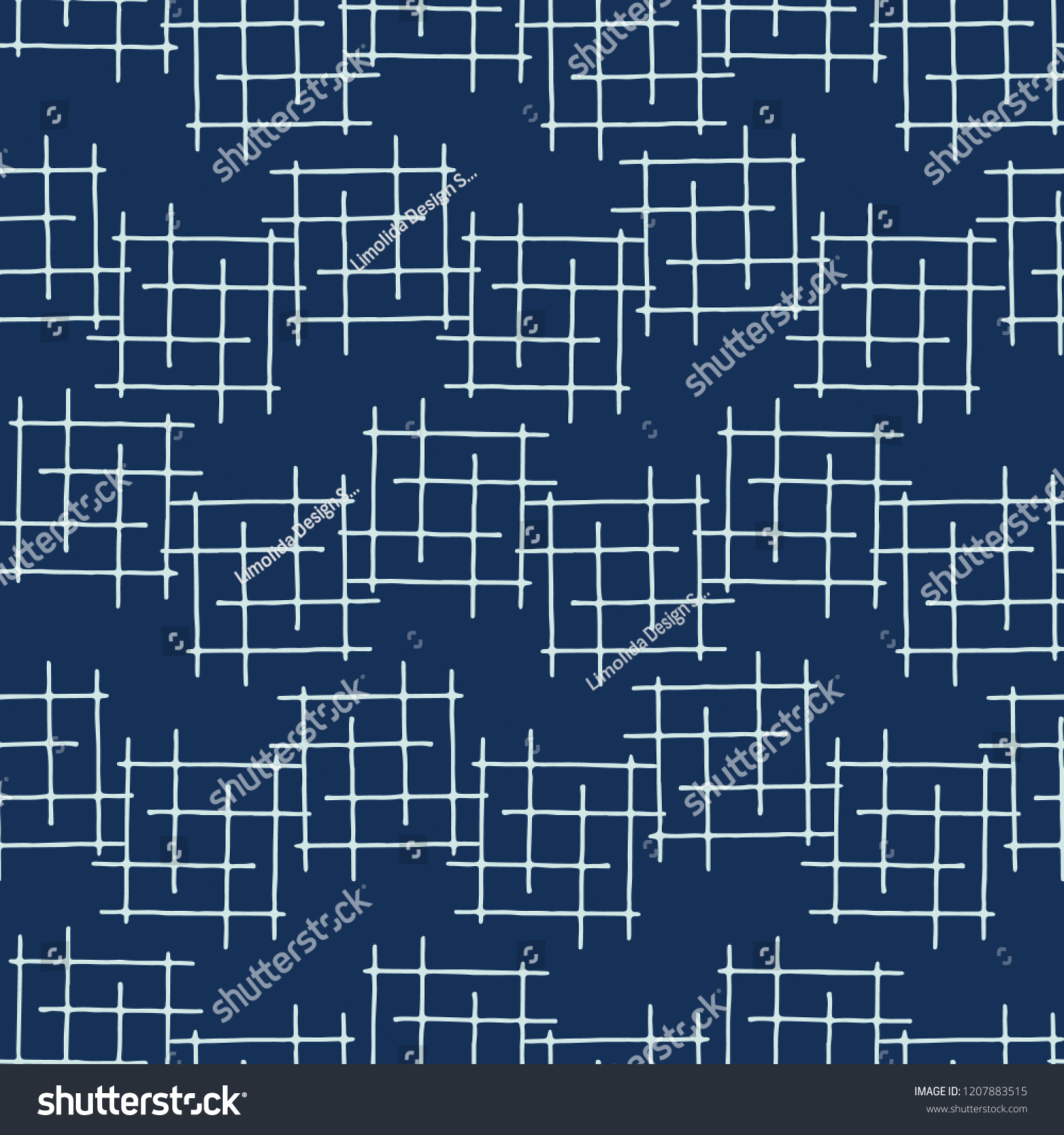 Indigo Blue Japanese Style Criss Cross Stock Vector (Royalty Free ...