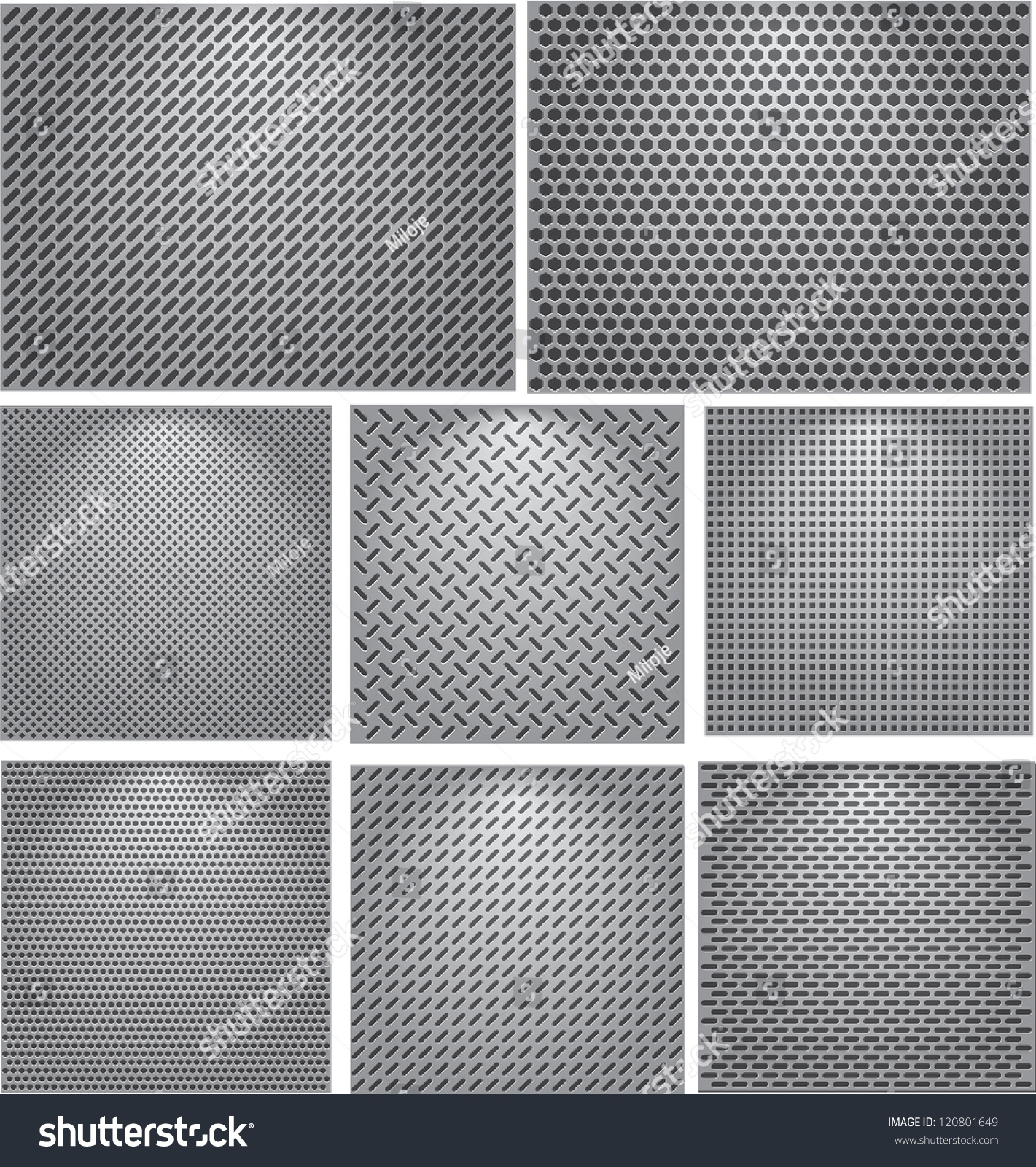 Set Metal Grids Stock Vector Royalty Free 120801649 Shutterstock