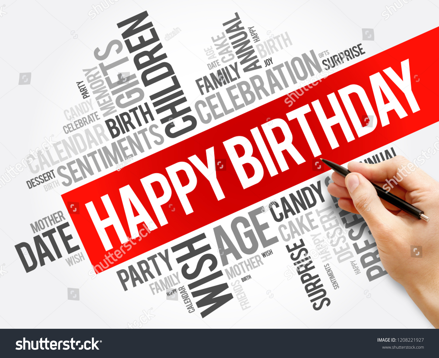 Happy Birthday Word Cloud Collage Holiday Stock Photo 1208221927 ...