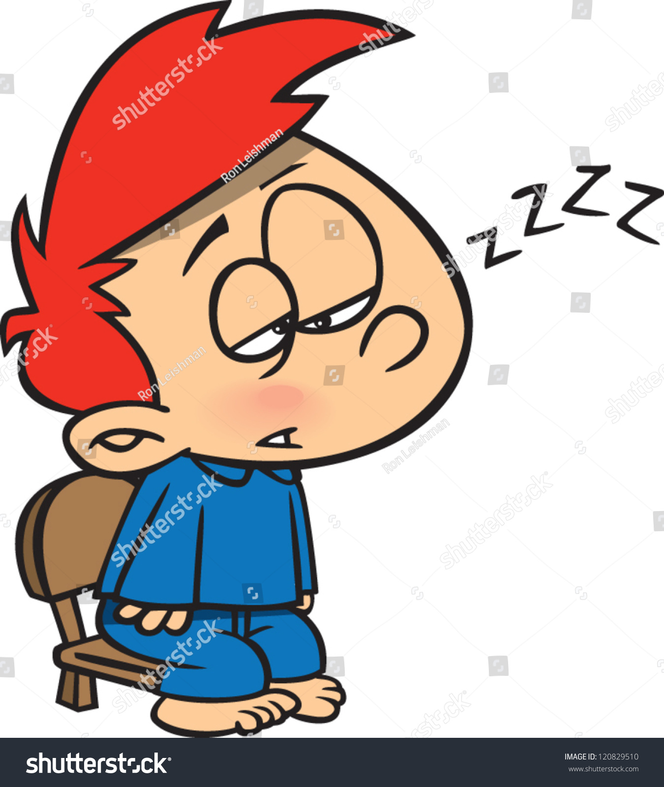 Sleepy Cartoon Boy Trying Stay Awake 库存矢量图（免版税）120829510 | Shutterstock