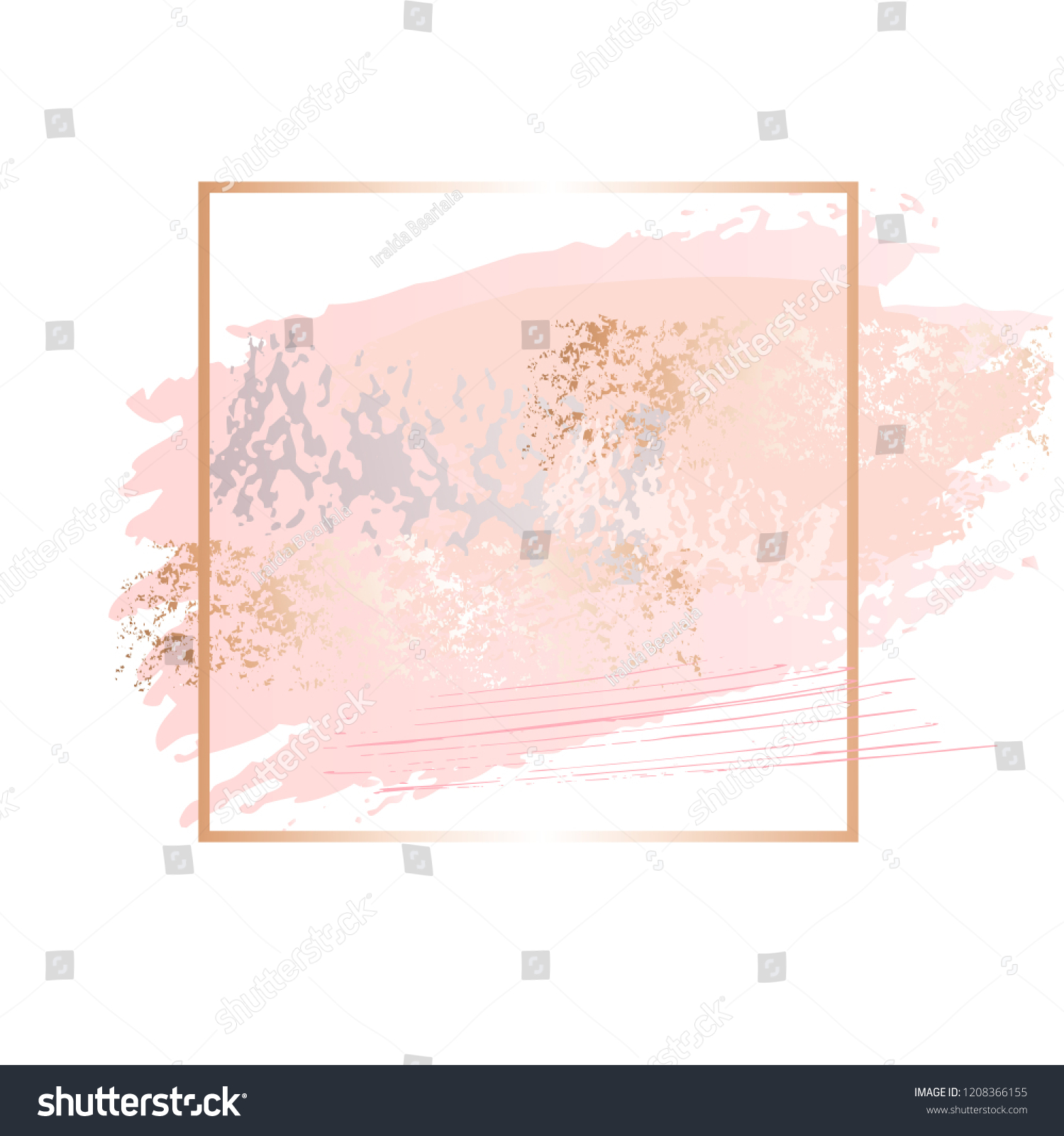 Golden Pink Nude Art Frames Modern Stock Vector Royalty Free