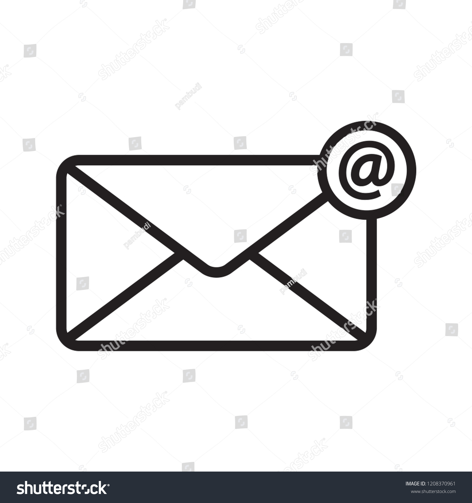 Envelope Icon Trendy Flat Design Stock Vector (Royalty Free) 1208370961 ...