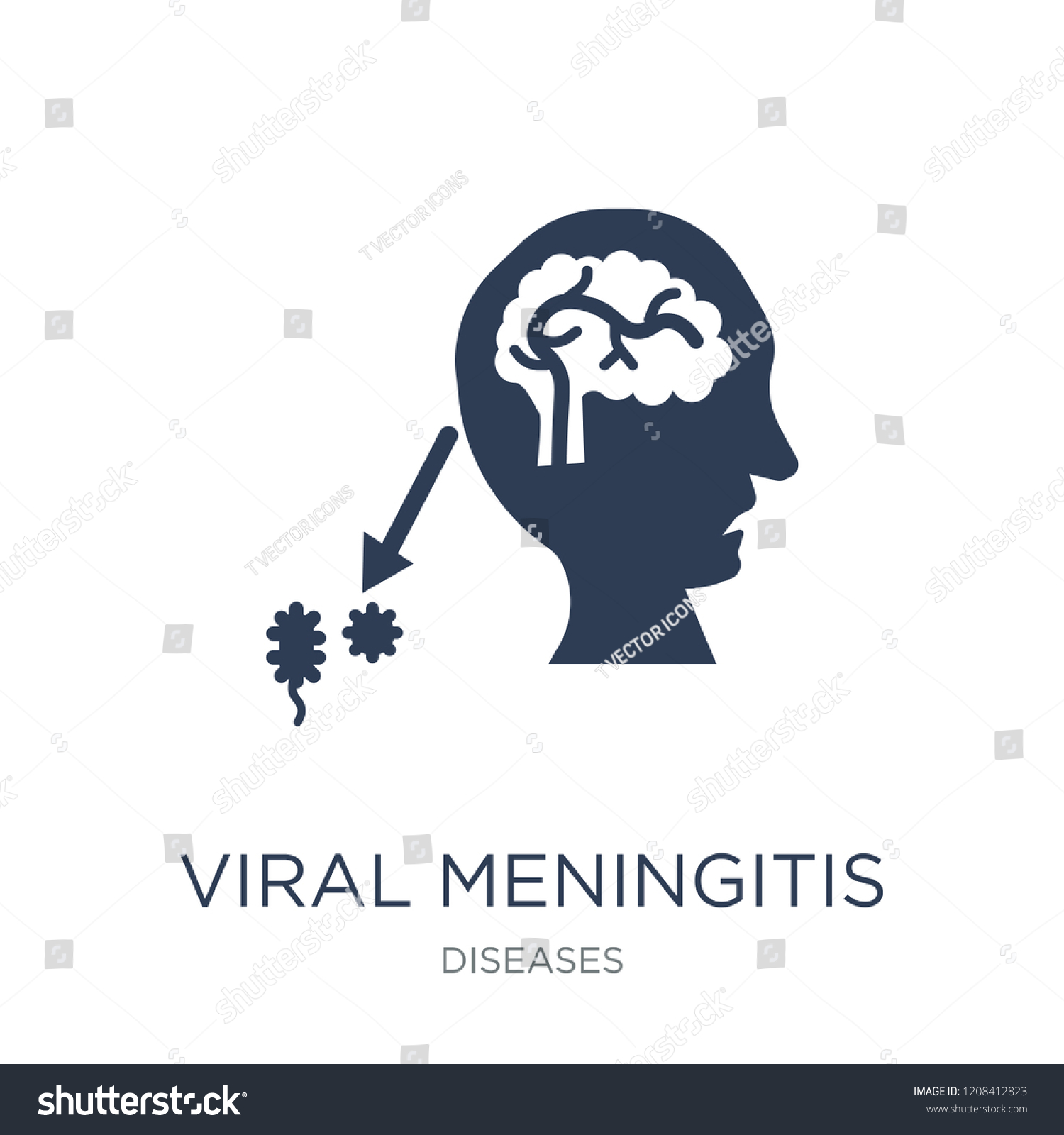 Viral Meningitis Icon Trendy Flat Vector Stock Vector Royalty Free 1208412823 Shutterstock