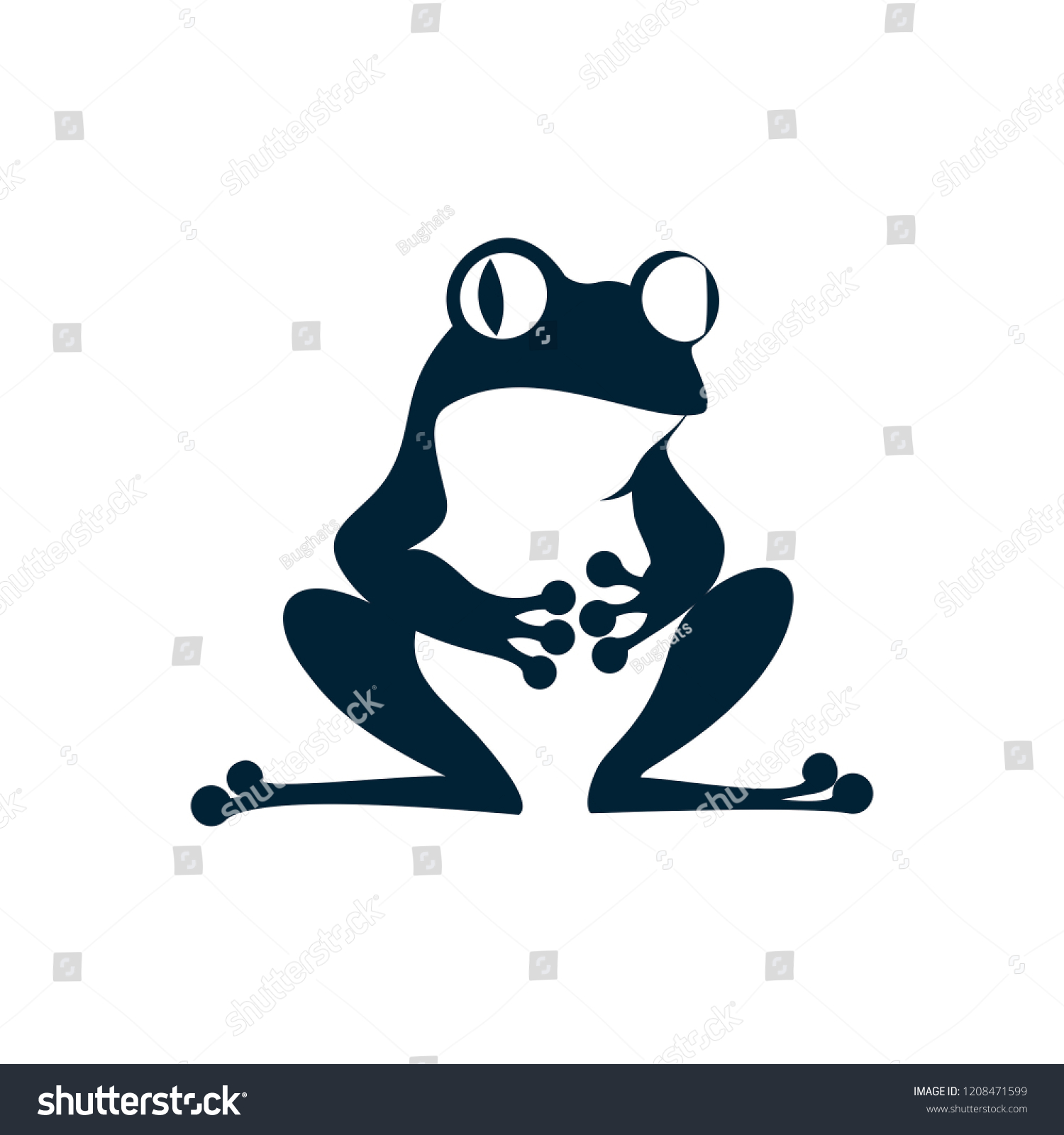 Frog Negative Space Techniques Stock Vector (Royalty Free) 1208471599 ...