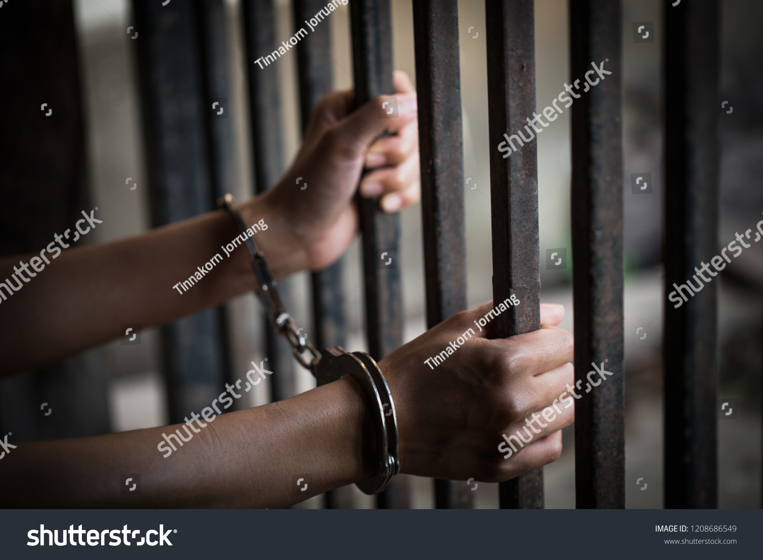 Slave Girl Handcuffed Kept Cage Women Stockfoto 1208686549 Shutterstock