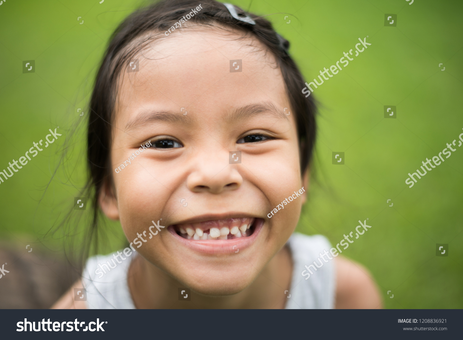 Close Cute Little Girls Face Smile Stock Photo 1208836921 | Shutterstock