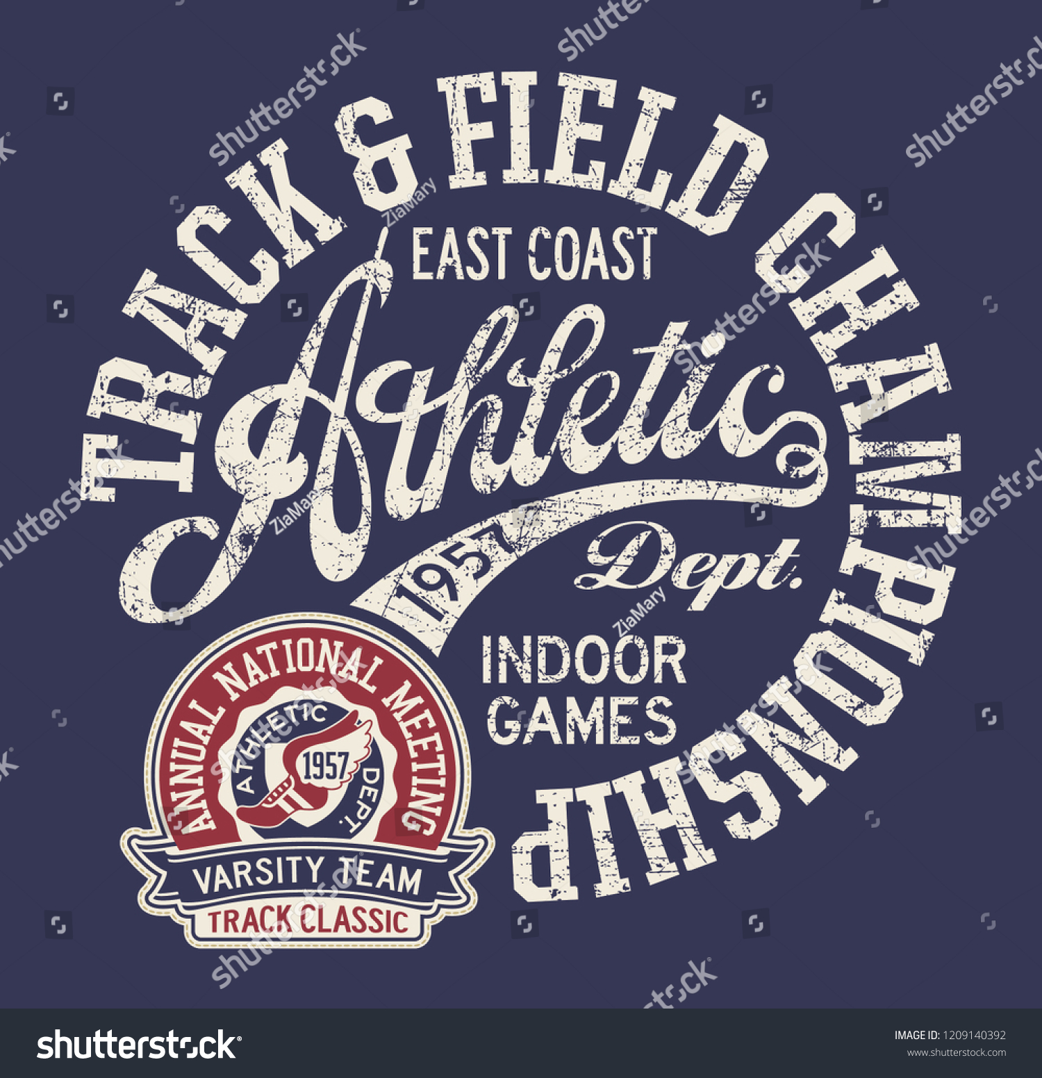 Vintage East Coast Track Field Indoor Stock Vector (Royalty Free ...