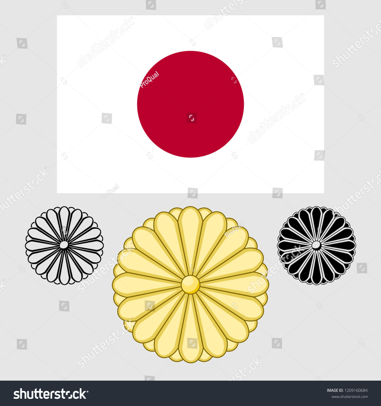 Coat Arms Japan Flag Stock Vector (Royalty Free) 1209160684 | Shutterstock