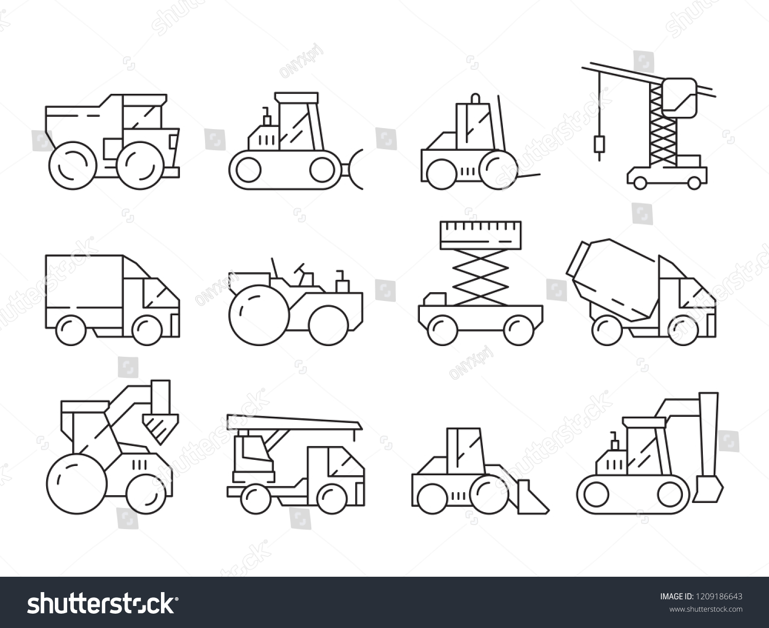 Construction Machine Bulldozer Heavy Truck Crane Stock Vector (Royalty ...