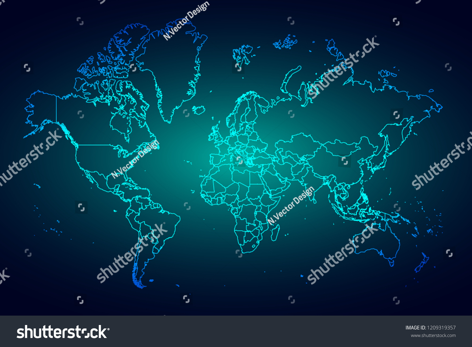 World Map Digital Tech Background Stock Vector (Royalty Free ...