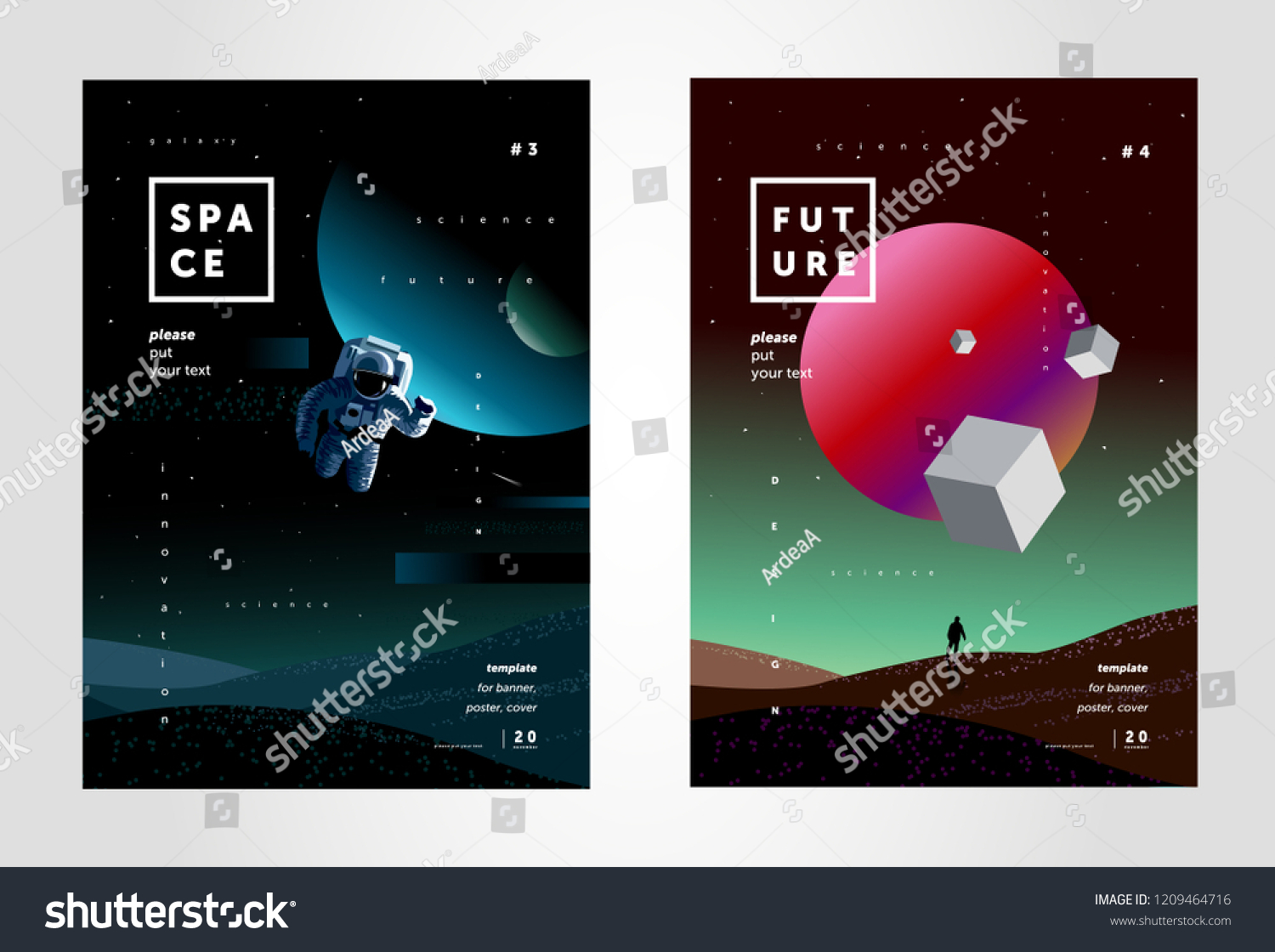 Space Abstract Background Poster Cover Future Stock Vector (Royalty ...