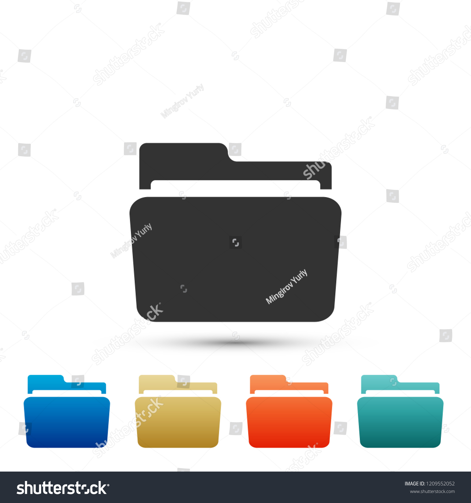 Folder Icon Isolated On White Background Stock Vector (Royalty Free ...