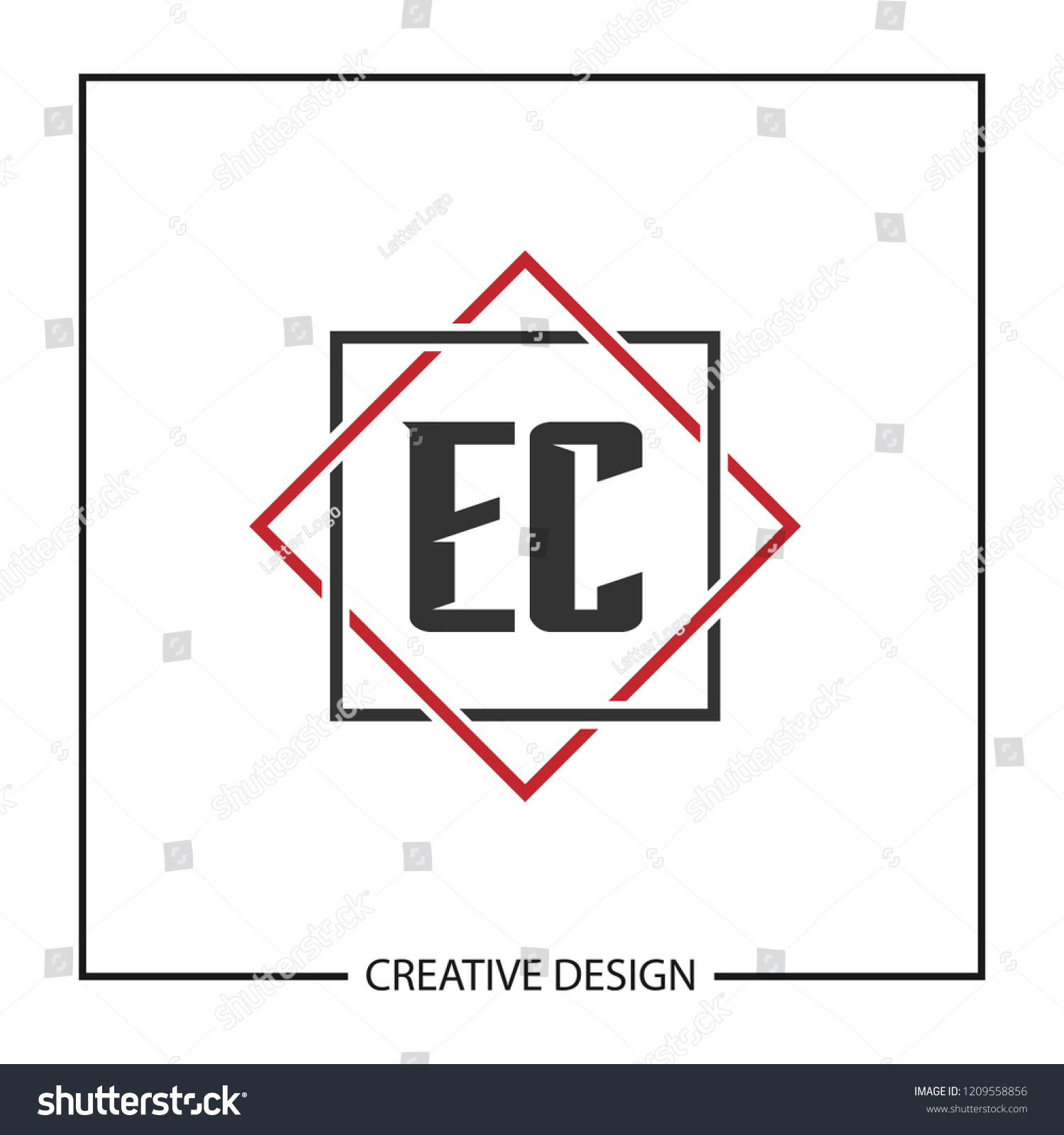 Initial Letter Ec Logo Template Design Stock Vector Royalty Free 1209558856 Shutterstock 4144