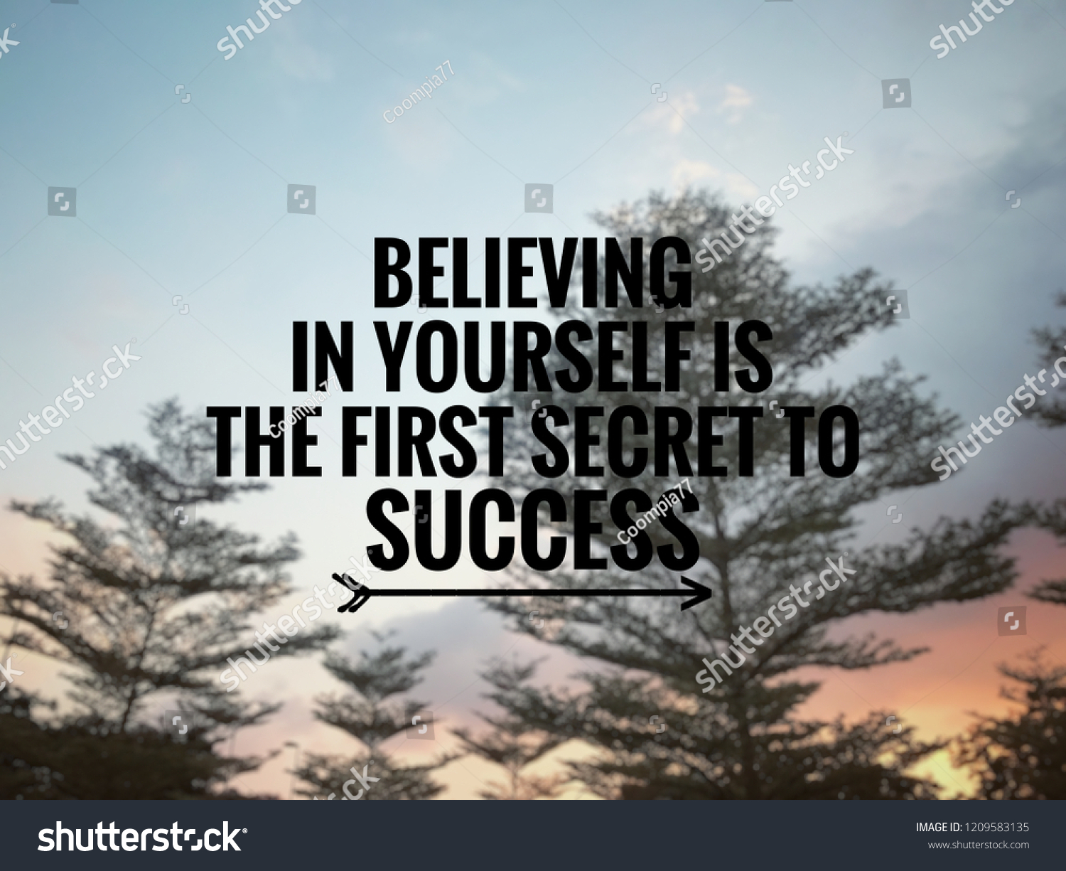 Motivational Inspirational Quote Believing Yourself First Stock Photo ...