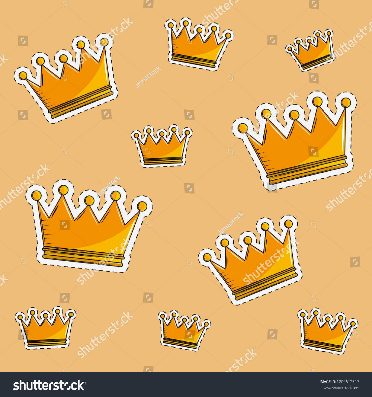 Crowns Background Cartoons Stock Vector (Royalty Free) 1209612517