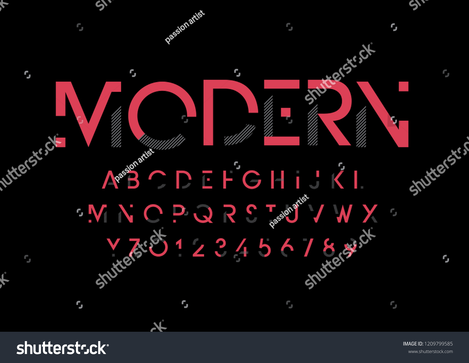 Vector Stylized Modern Font Alphabet Stock Vector (Royalty Free ...