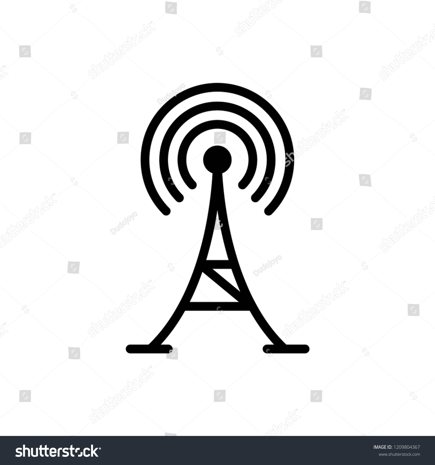 Communication Tower Icon Vector Stock Vector (Royalty Free) 1209804367 ...