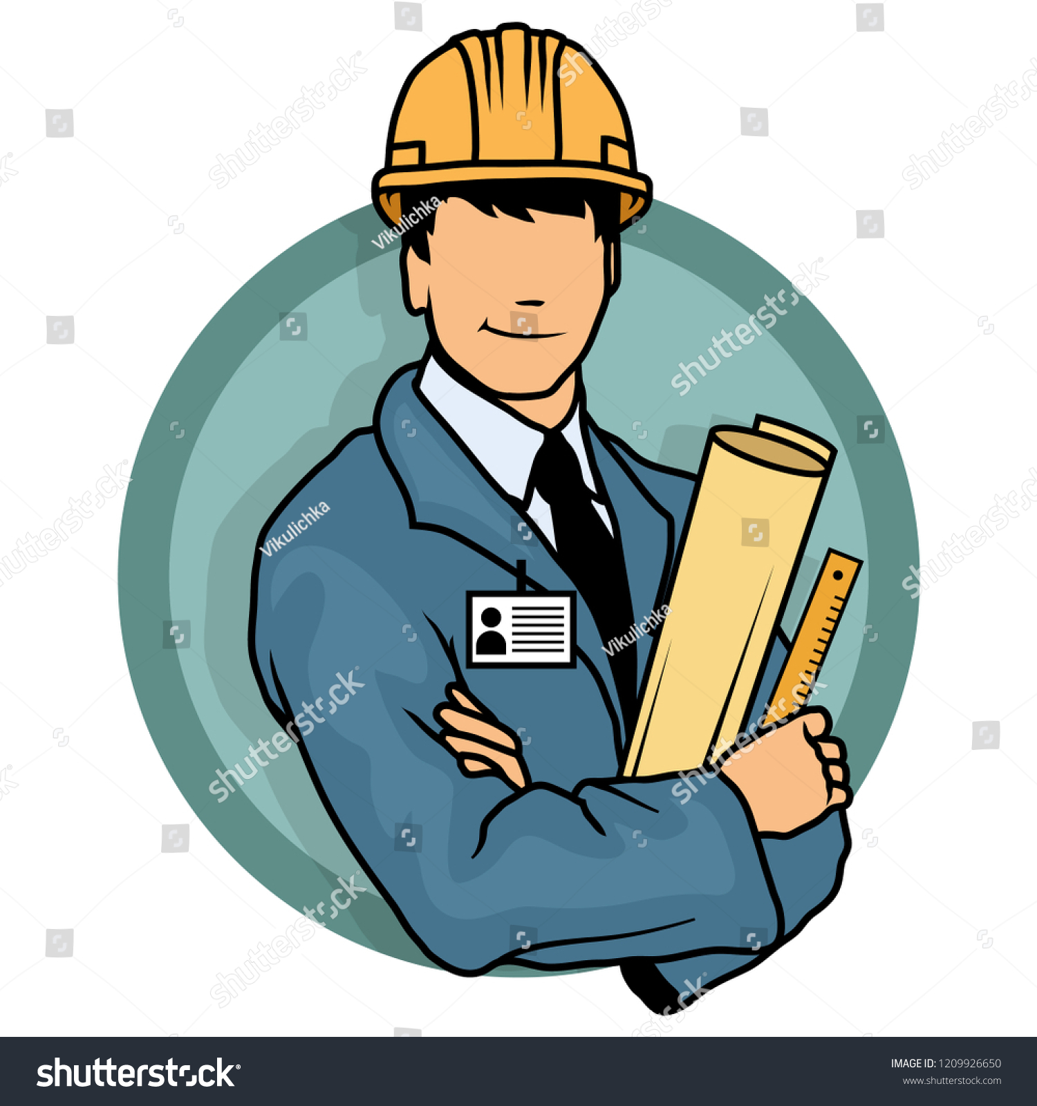 Cartoon Engineer Engineer Logo Stock Vector (Royalty Free) 1209926650 ...