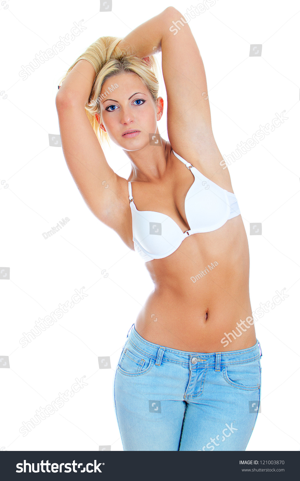 Beautiful Sexy Girl Bra Jeans Shorts Stock Photo 182983937 Shutterstock, Hot Girls In Bra