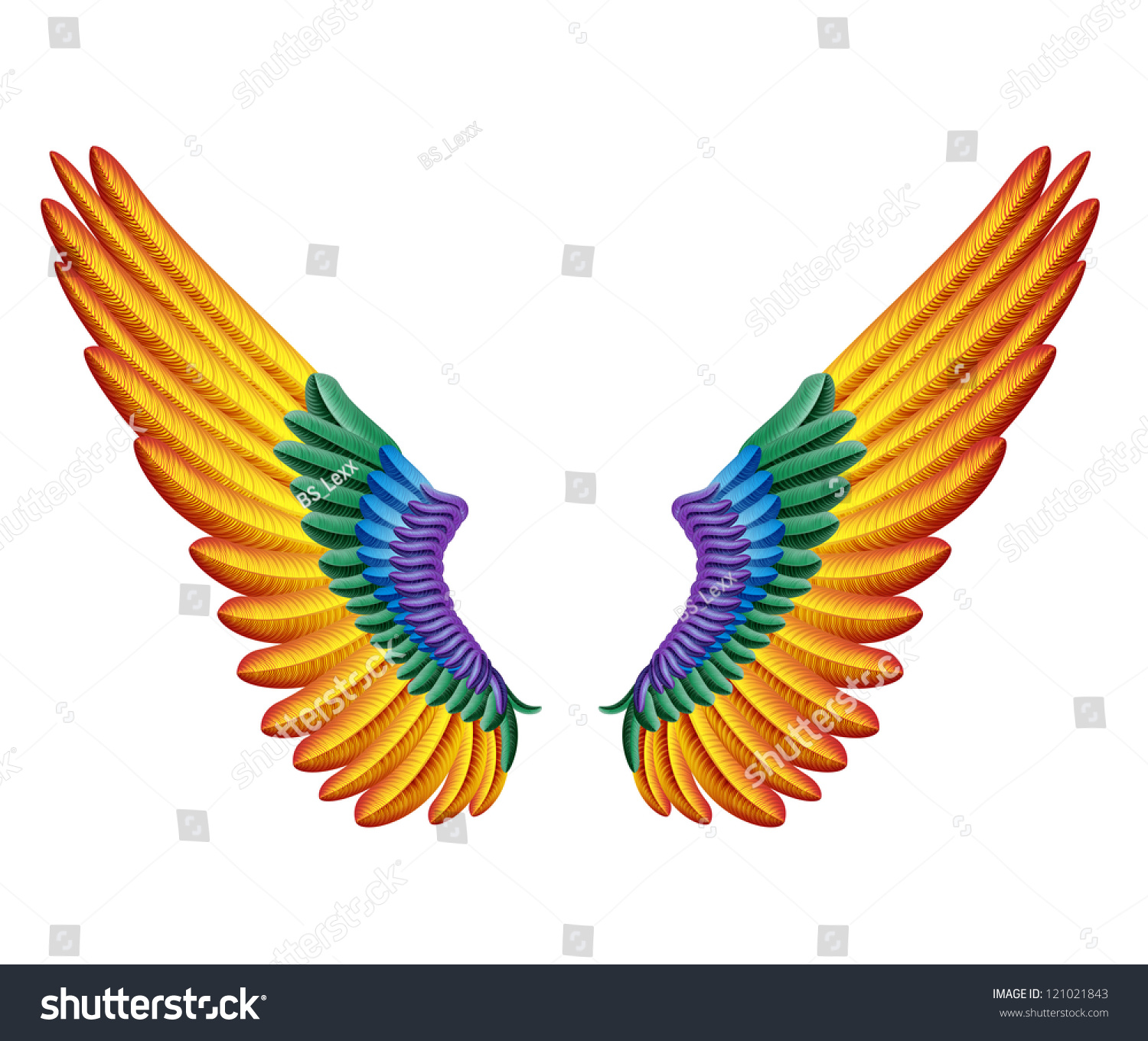 Color Wings Stock Vector (Royalty Free) 121021843 | Shutterstock