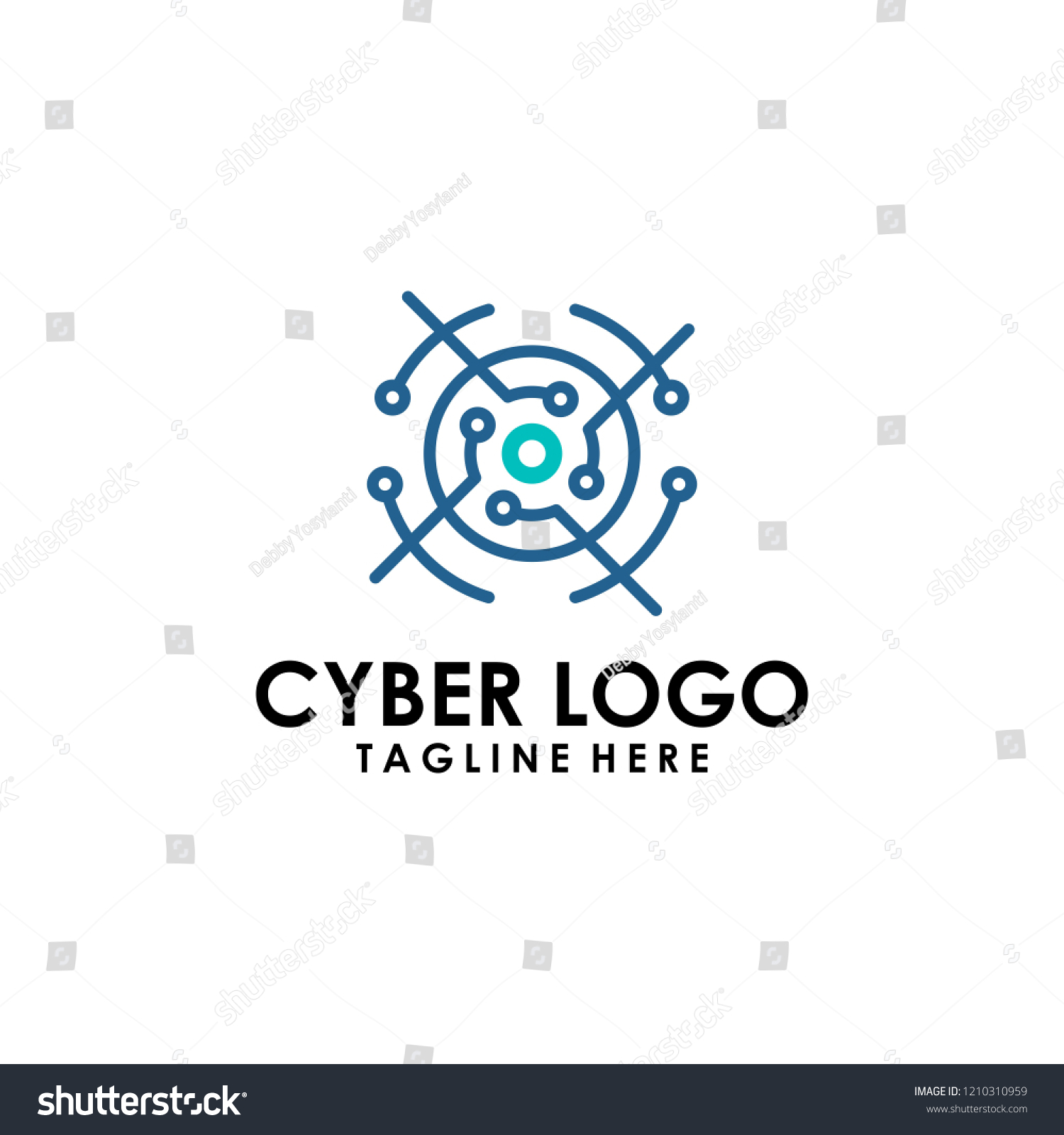 Cyber Logo Design Vector Template Stock Vector (Royalty Free ...